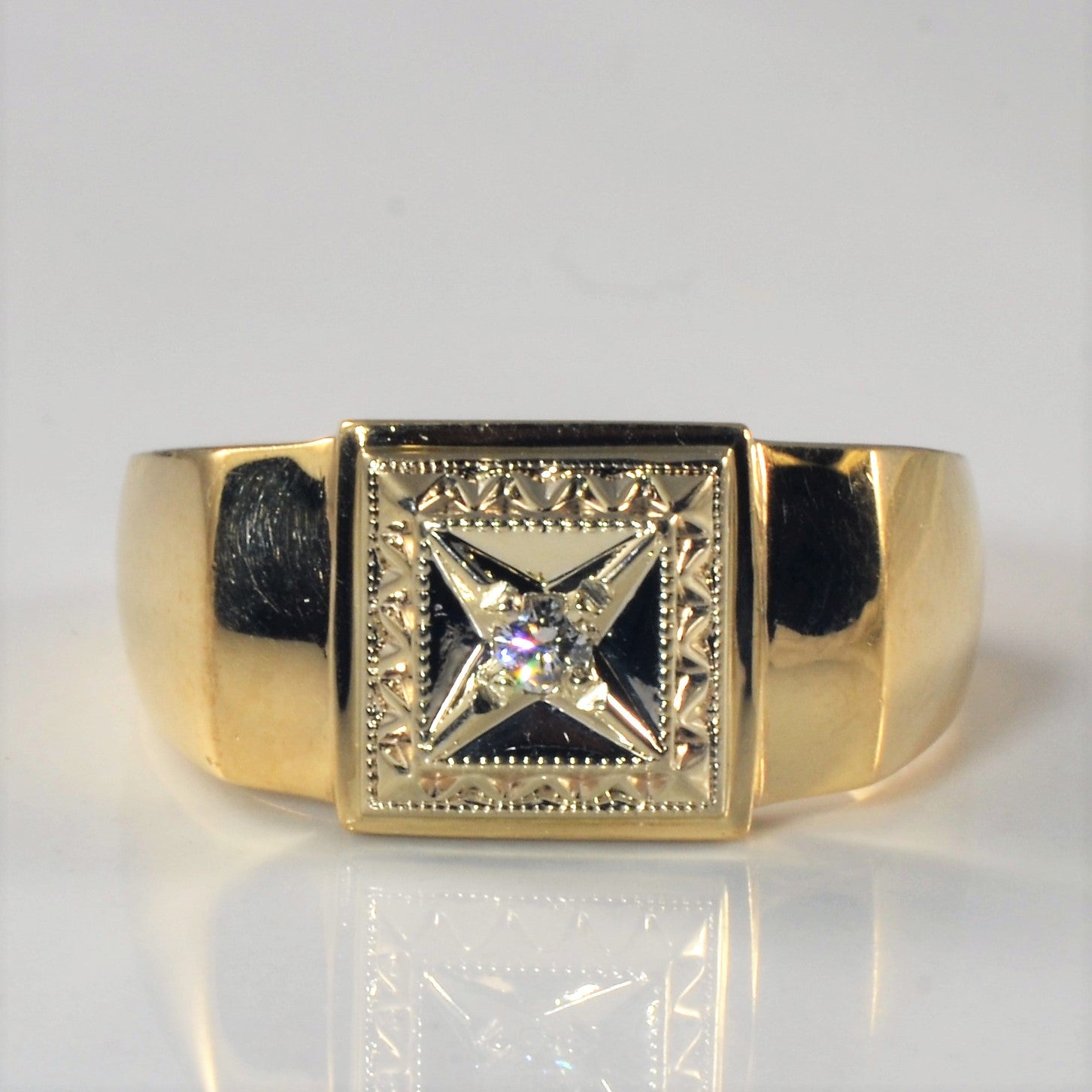 Diamond Cut Milgrain Ring | 0.06ct | SZ 9.75 |