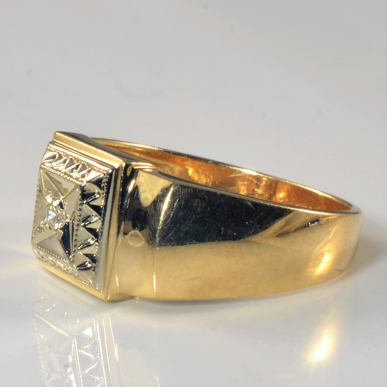 Diamond Cut Milgrain Ring | 0.06ct | SZ 9.75 |