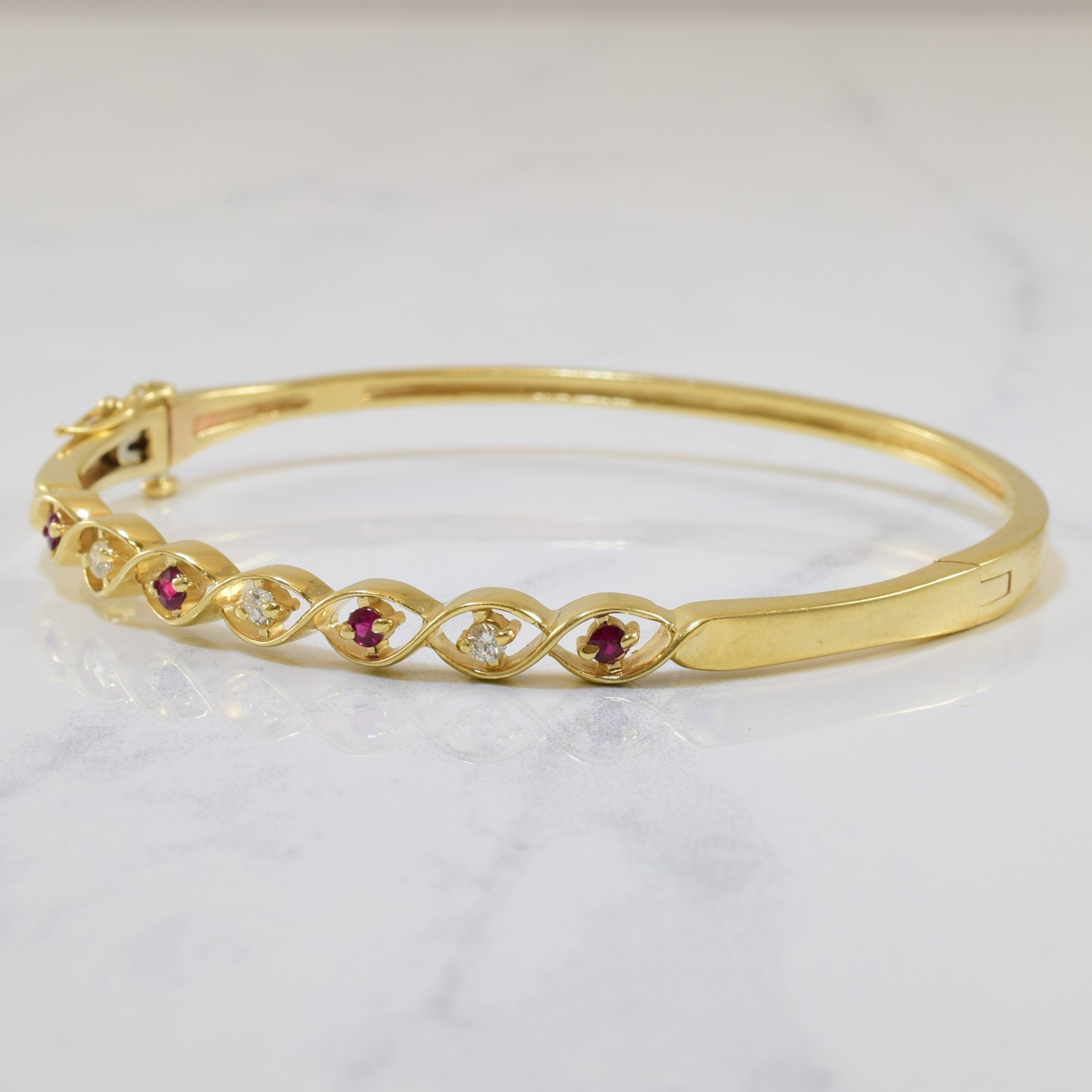 Ruby & Diamond Bangle | 0.18ctw, 0.09ctw | 7" |