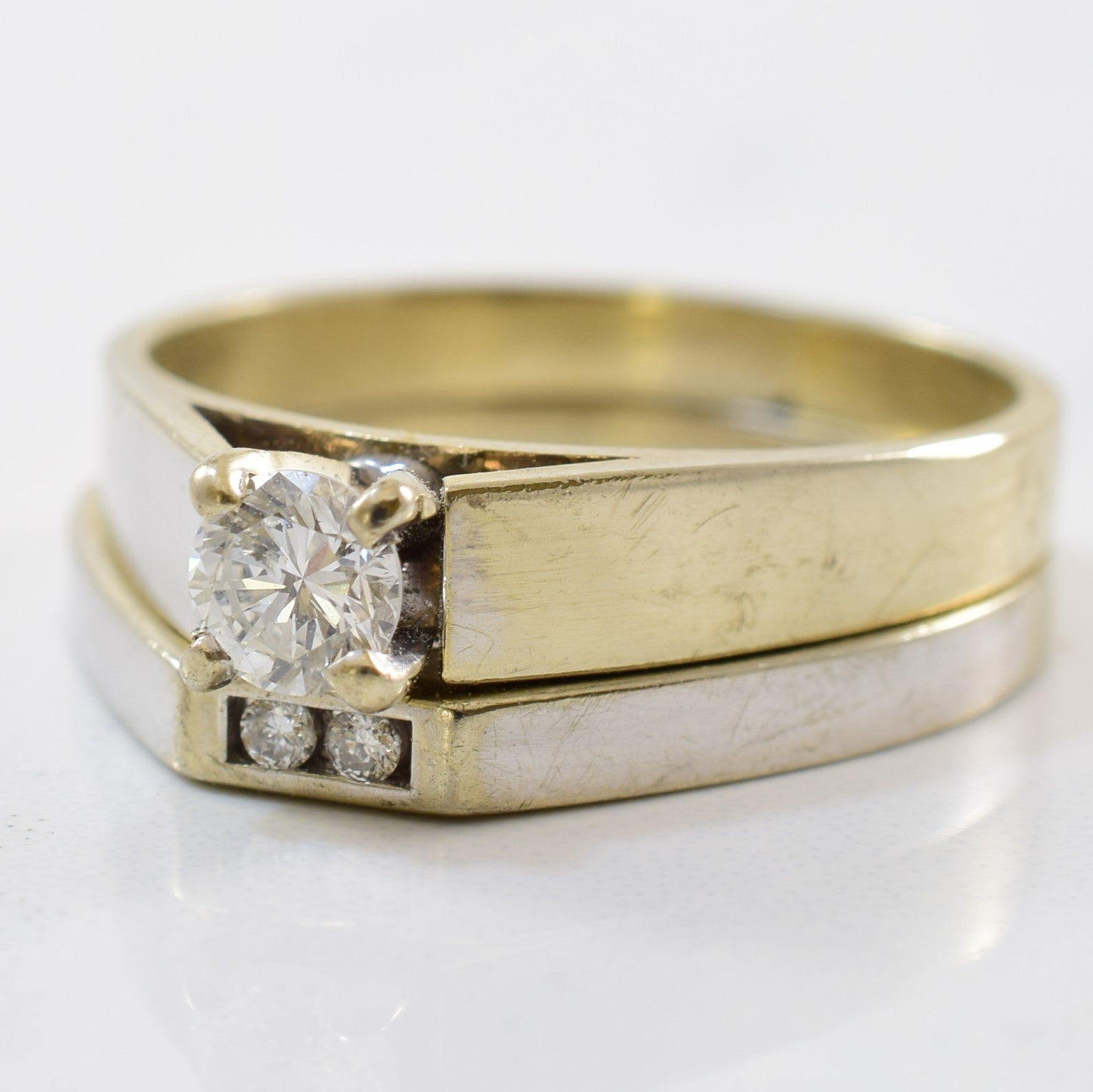 Solitaire Diamond Wedding Set | 0.27ctw | SZ 6.75 |