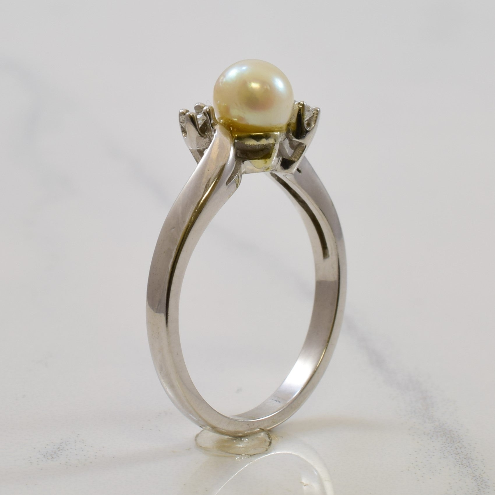 Diamond & Pearl Bypass Ring | 1.00ct, 0.04ctw | SZ 6.5 |
