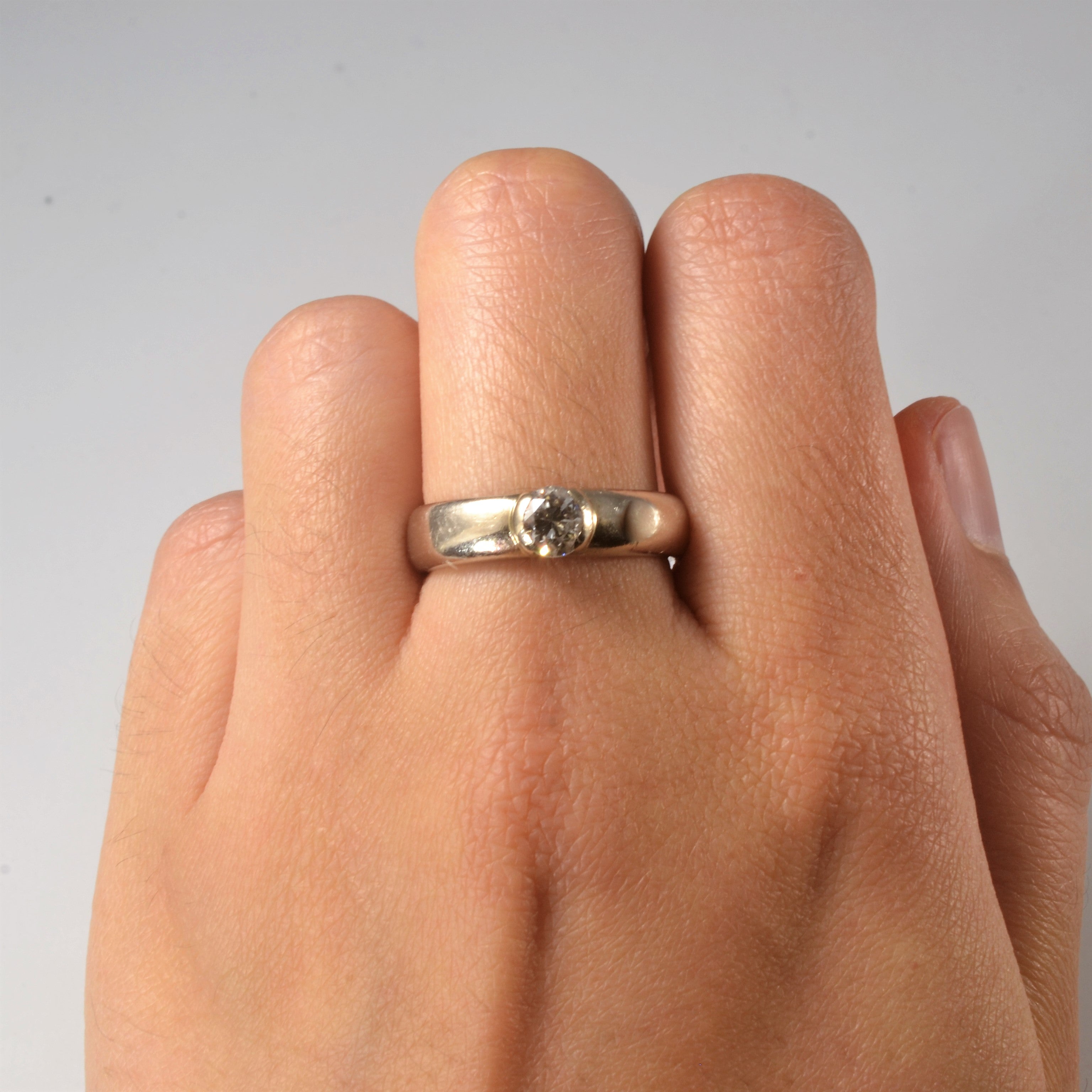 Semi Bezel Set Solitaire Diamond Ring | 0.50ct | SZ 7.75 |