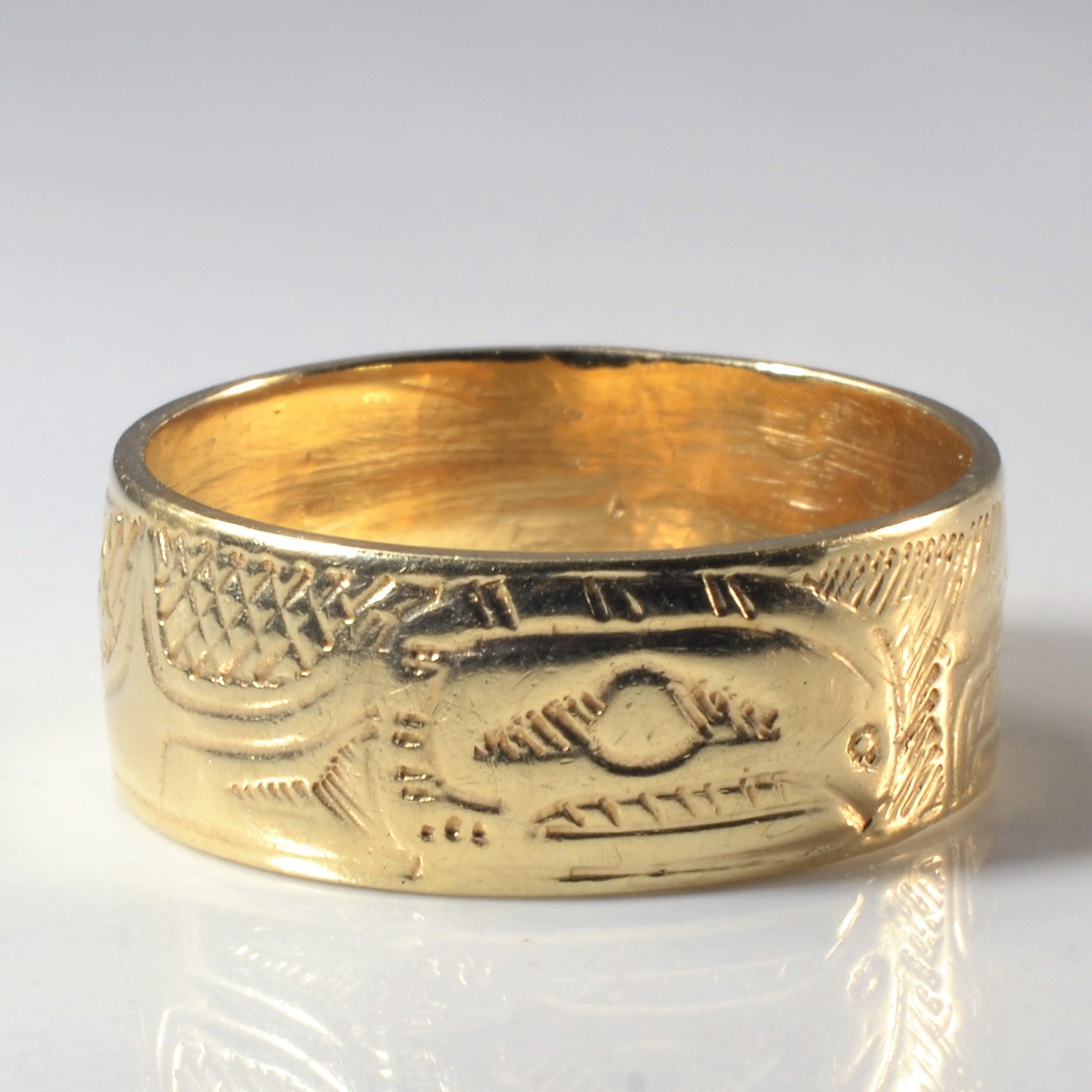 Indigenous Eagle Art Gold Band | SZ 10.25 |