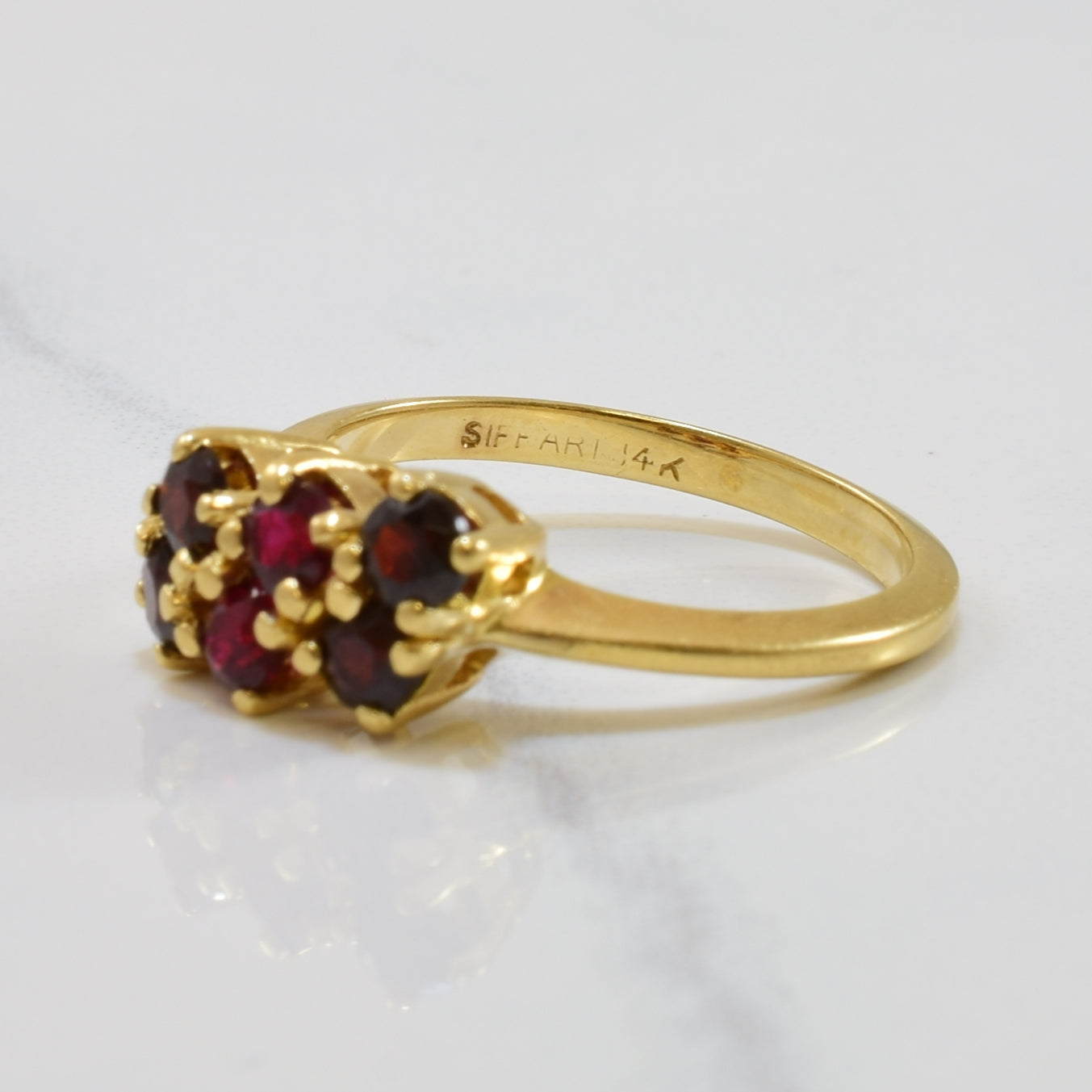 Garnet & Synthetic Ruby Ring | 0.82ctw | SZ 6.5 |
