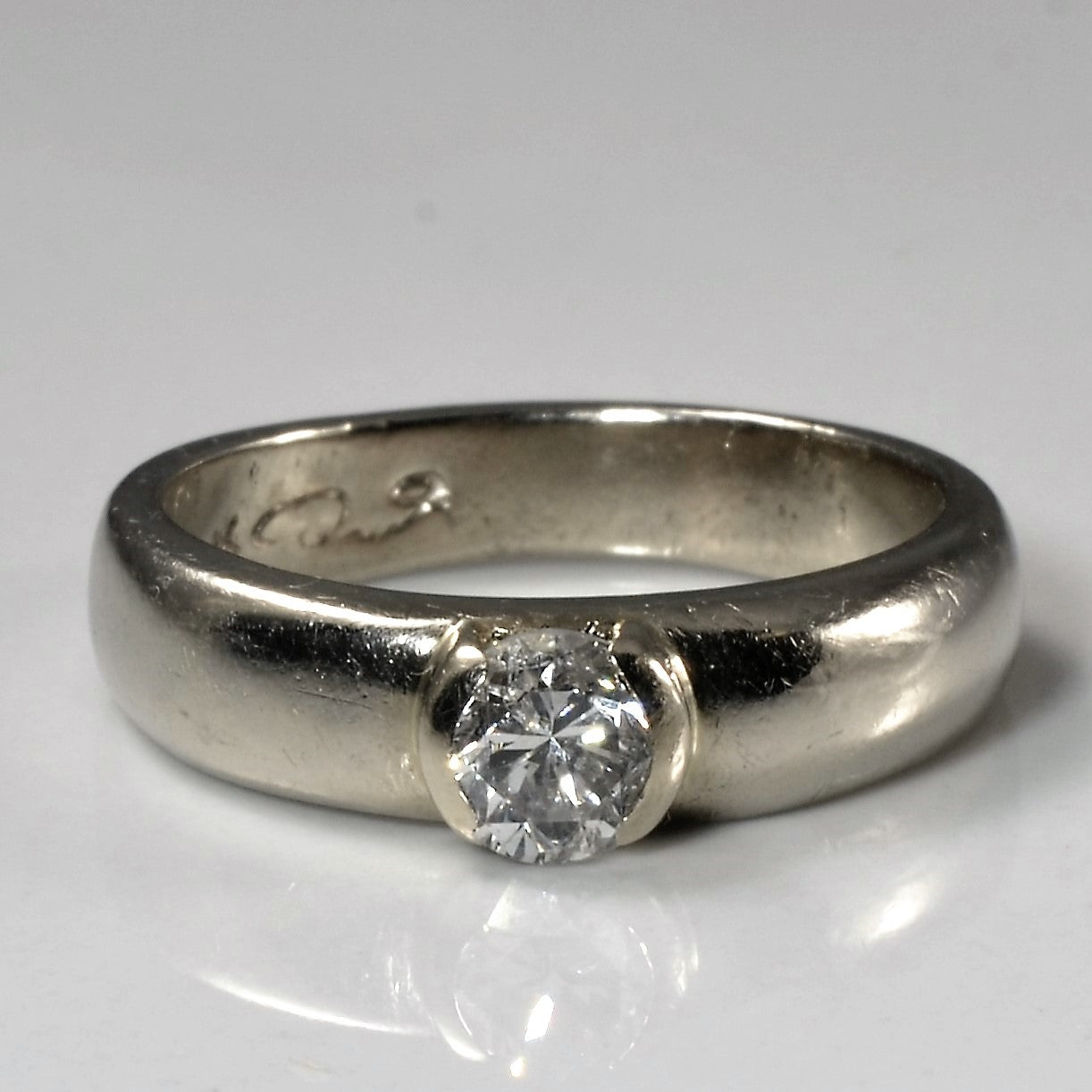 Semi Bezel Set Solitaire Diamond Ring | 0.50ct | SZ 7.75 |