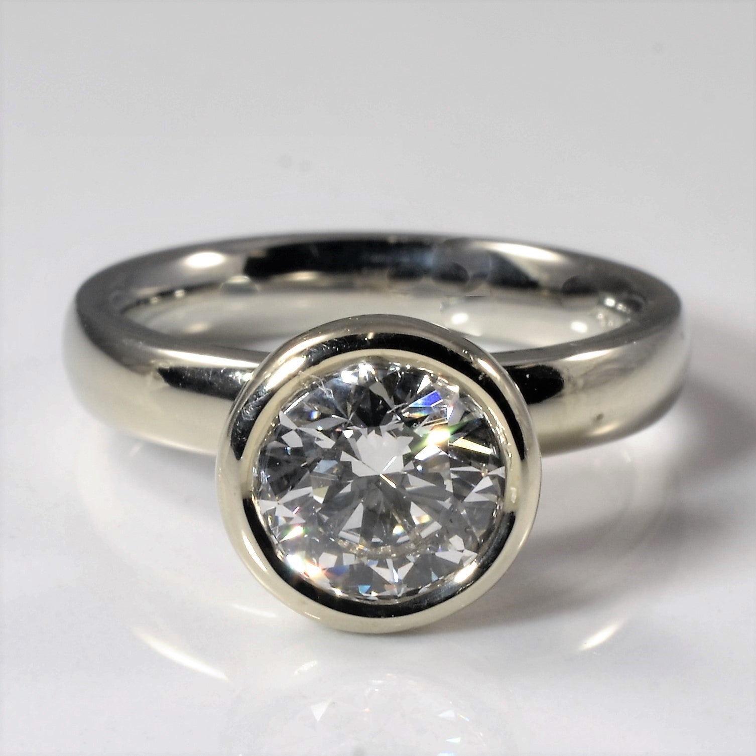 Raised Bezel Diamond Engagement Ring SZ - Main Image