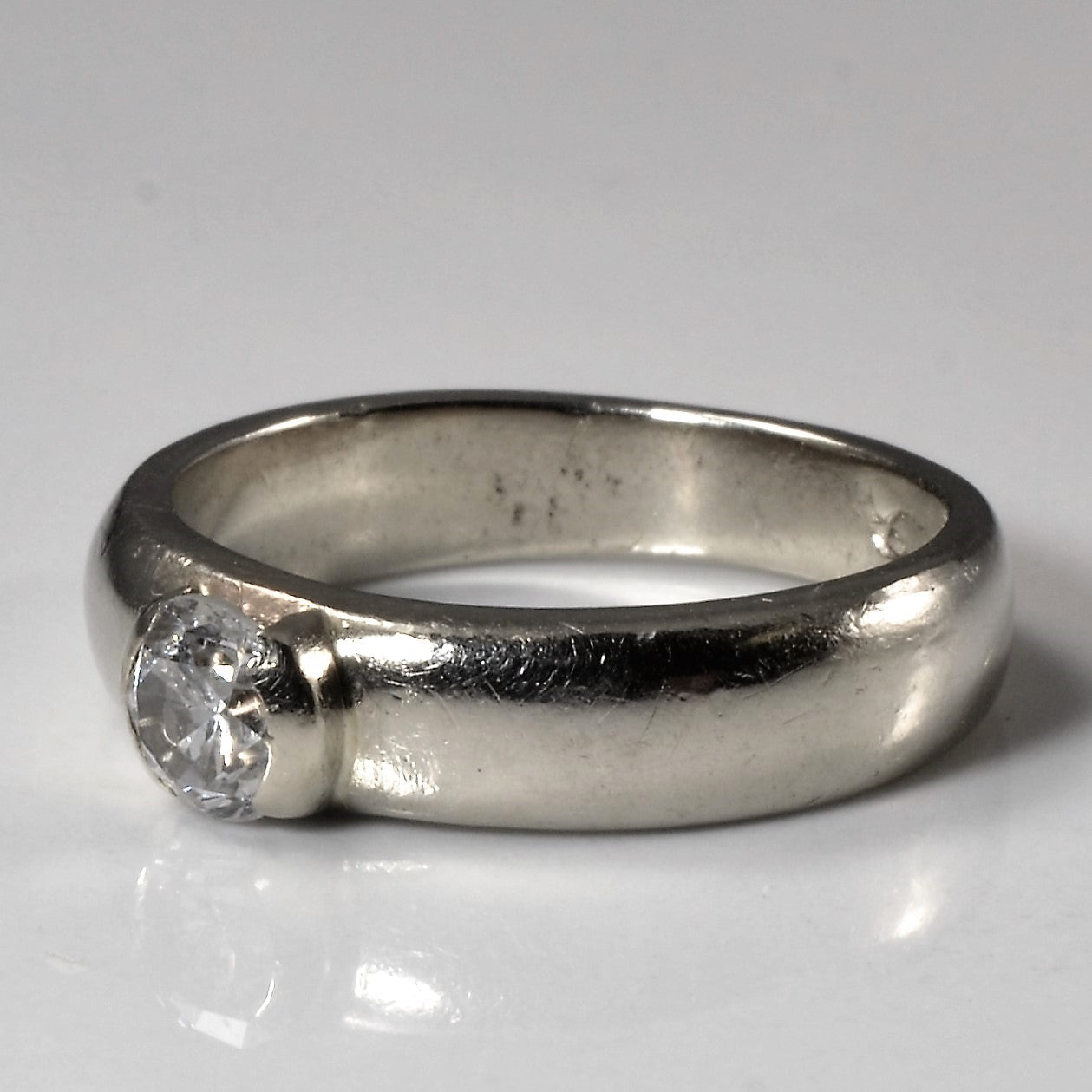 Semi Bezel Set Solitaire Diamond Ring | 0.50ct | SZ 7.75 |
