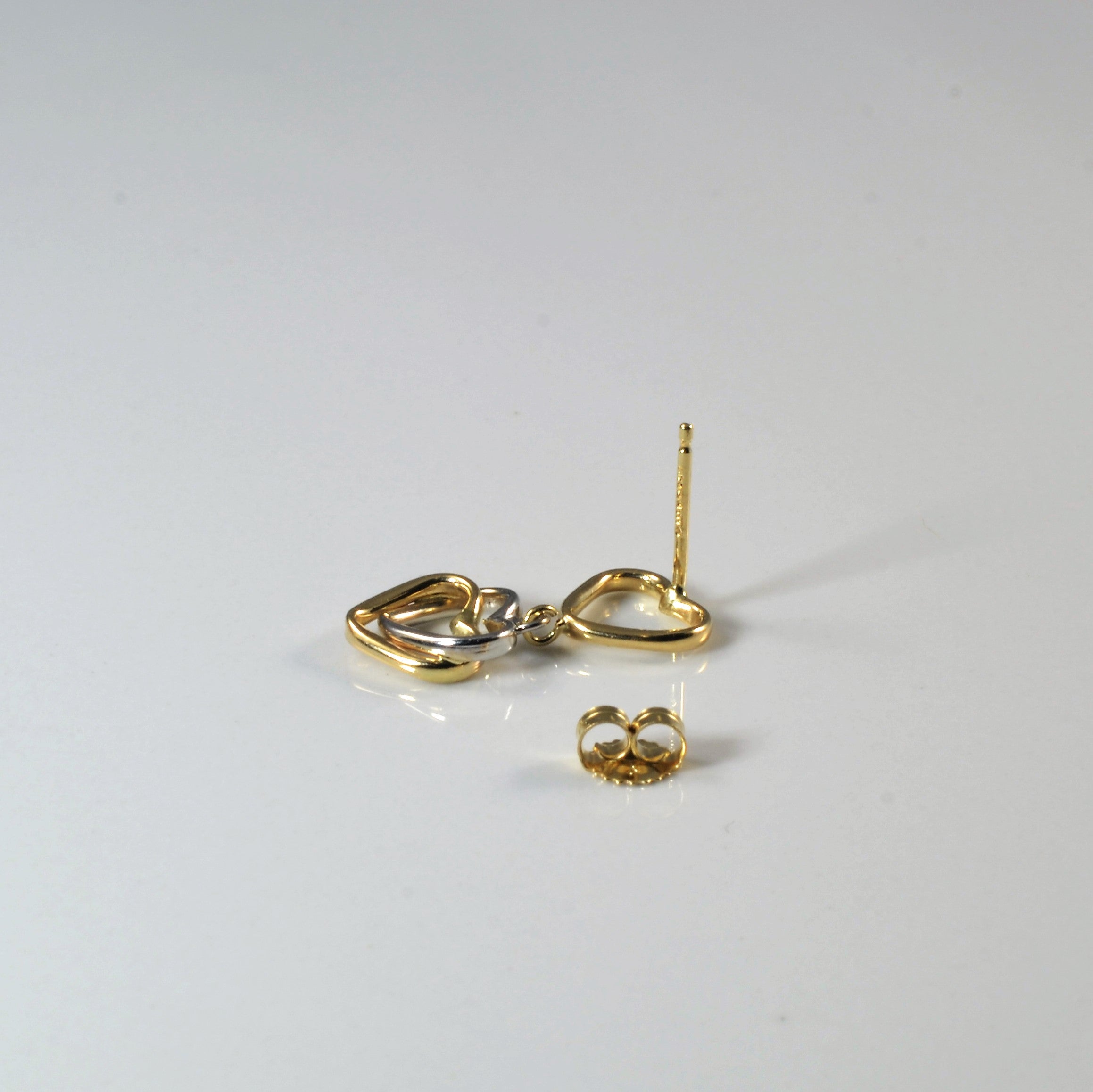 Double Heart Drop Earrings |