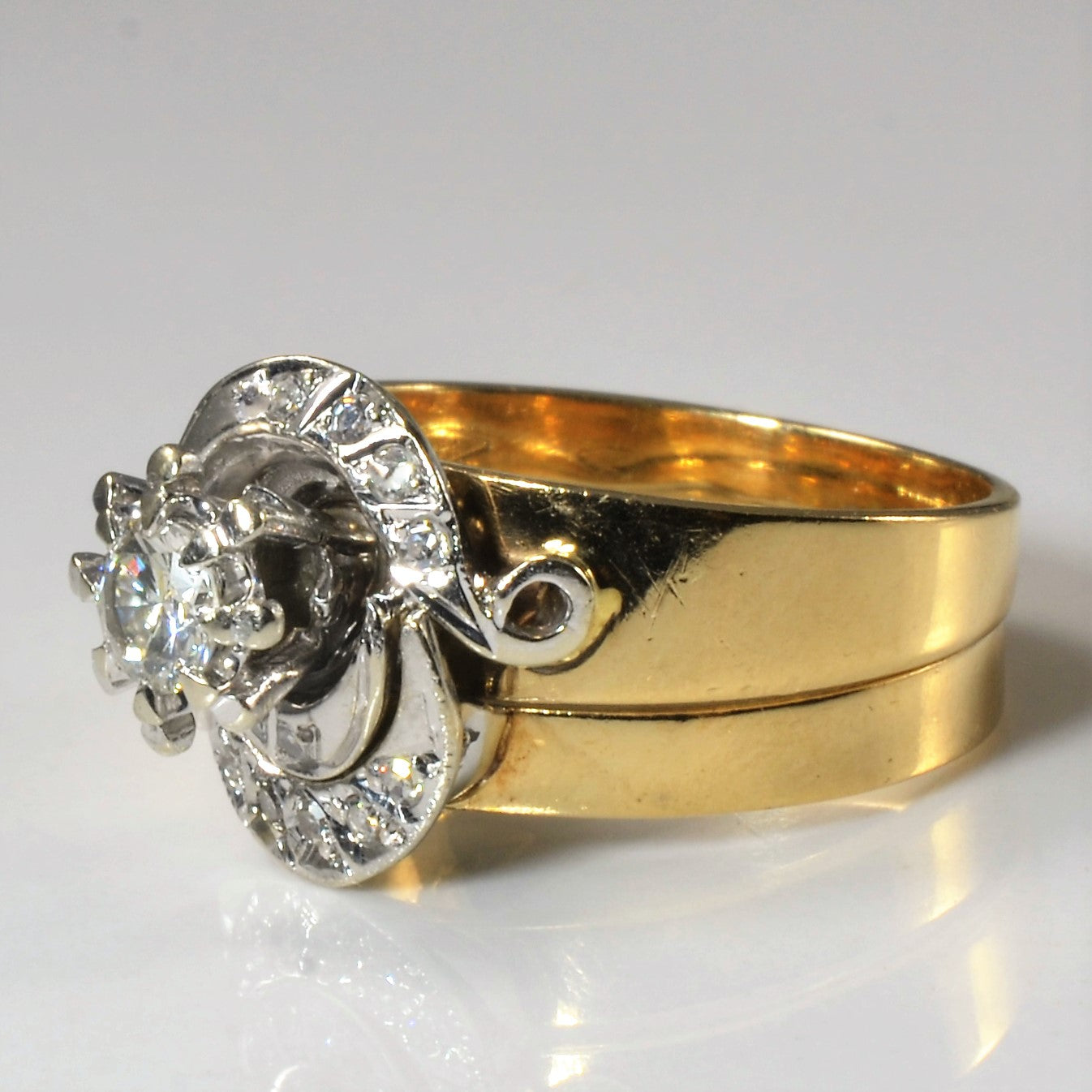 Ensemble de mariage unique en diamants torsadés | 0,40 ct | Taille 7,5 |
