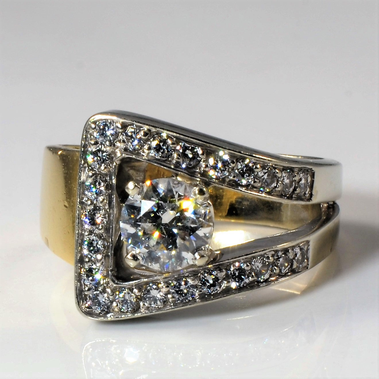 Buckle Style Diamond Ring | 1.46ctw | SZ 8.75 |