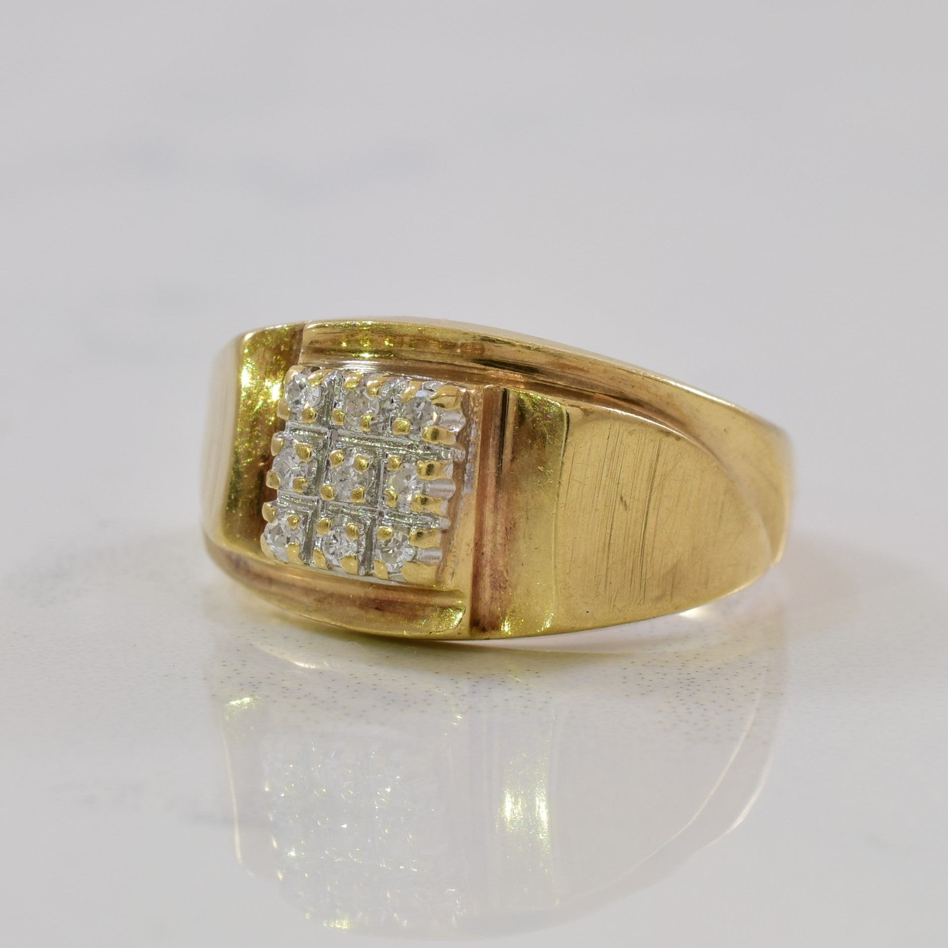 Bague à motif quadrillé en diamants | 0,05 ct | Taille 7,5 |