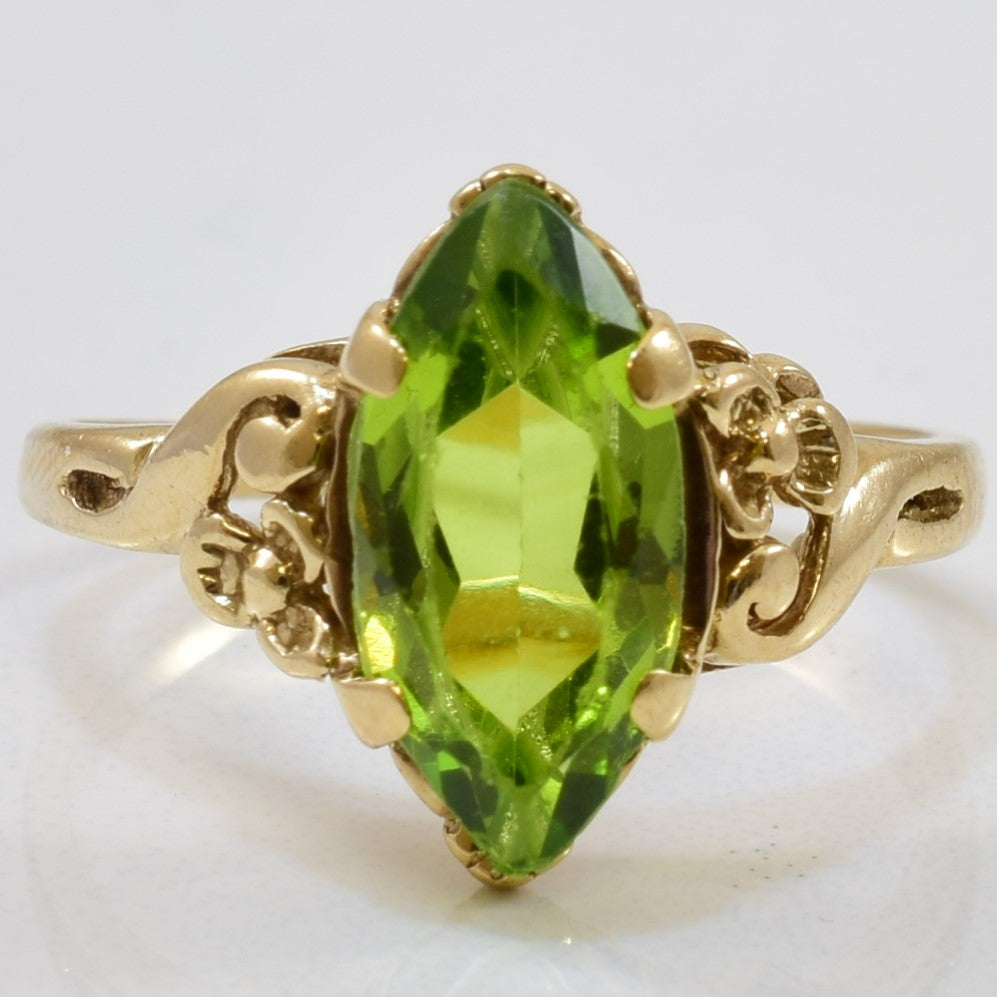Marquise Cut Peridot Ring | 1.50ct | SZ 5.25 |