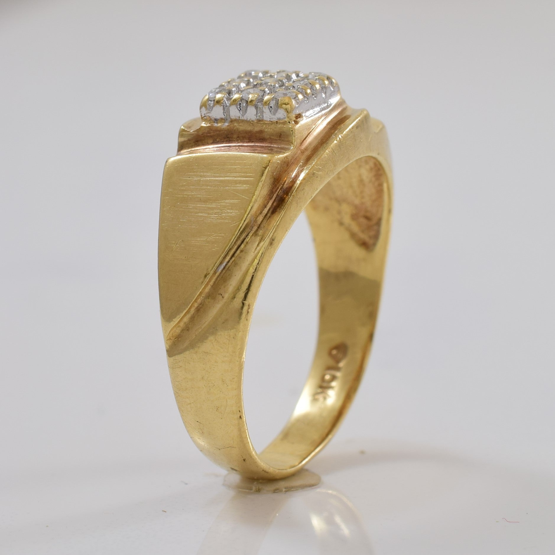 Bague à motif quadrillé en diamants | 0,05 ct | Taille 7,5 |