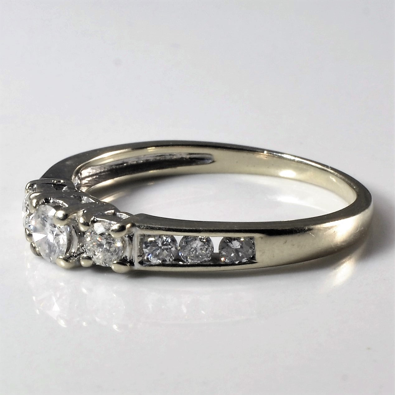 Three Stone Channel Accented Diamond Ring | 0.34ctw | SZ 6.5 |