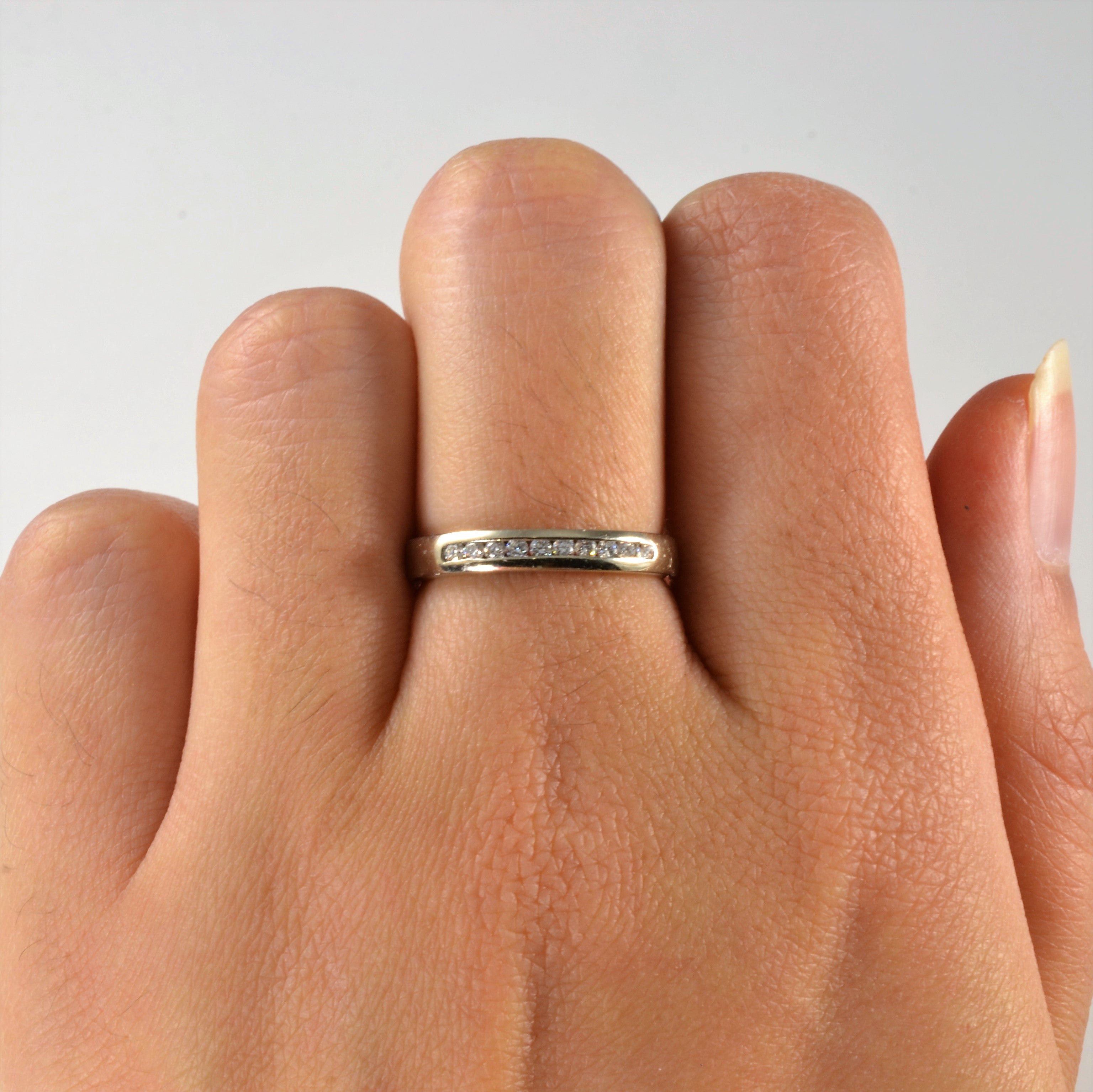 Channel Set Diamond Wedding Band | 0.10ctw | SZ 6.25 |