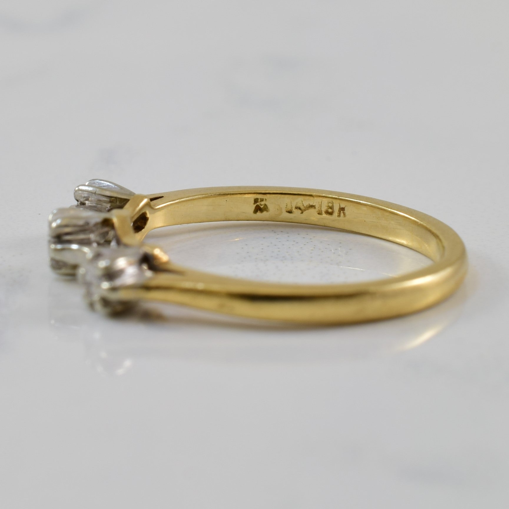 1980s Three Stone Diamond Band | 0.03ctw | SZ 4.5 |