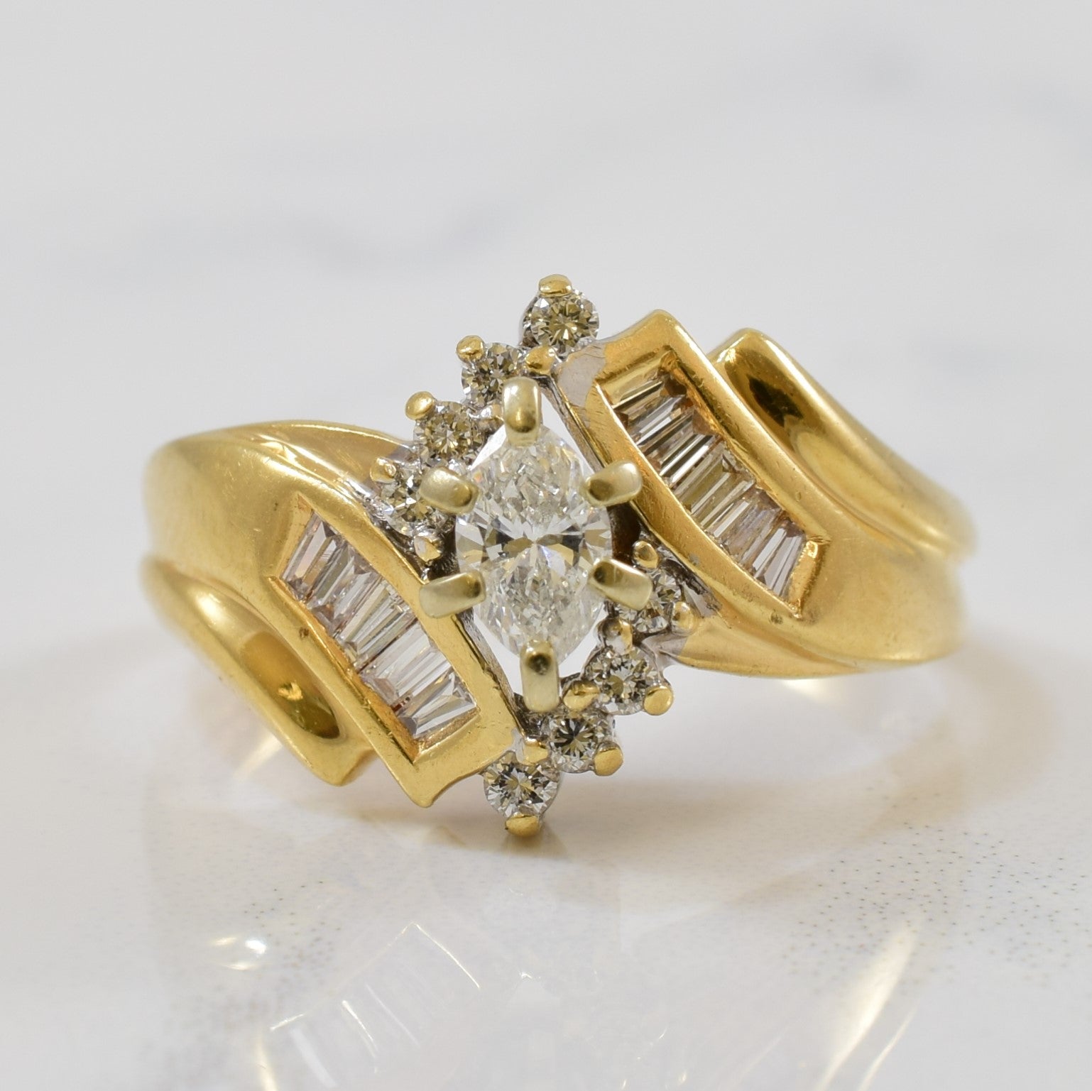 Bypass Marquise Diamond Ring | 0.49ctw | SZ 5.75 |