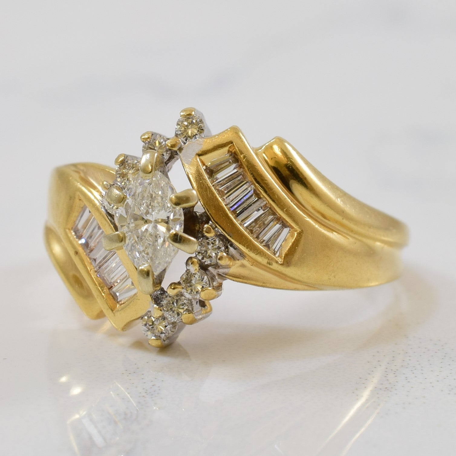 Bypass Marquise Diamond Ring | 0.49ctw | SZ 5.75 |