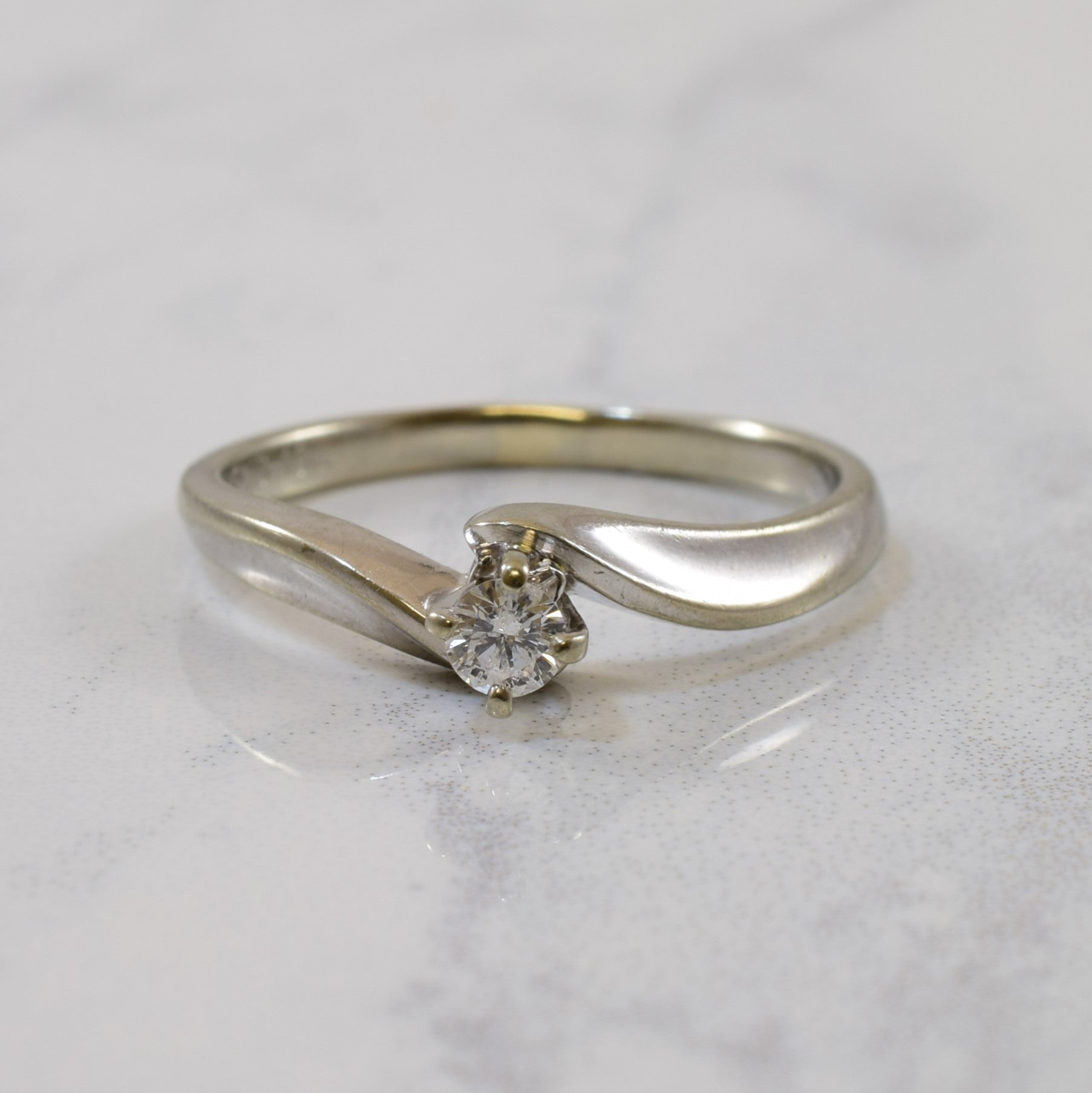 Solitaire Diamond Bypass Ring | 0.10ct | SZ 7 |