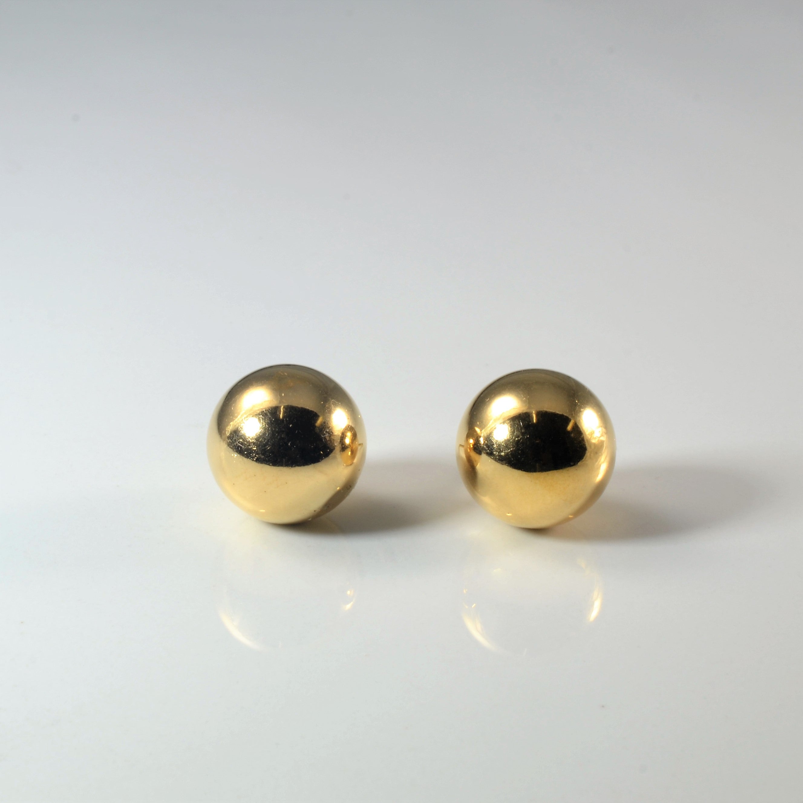 Yellow Gold Ball Stud Earrings |