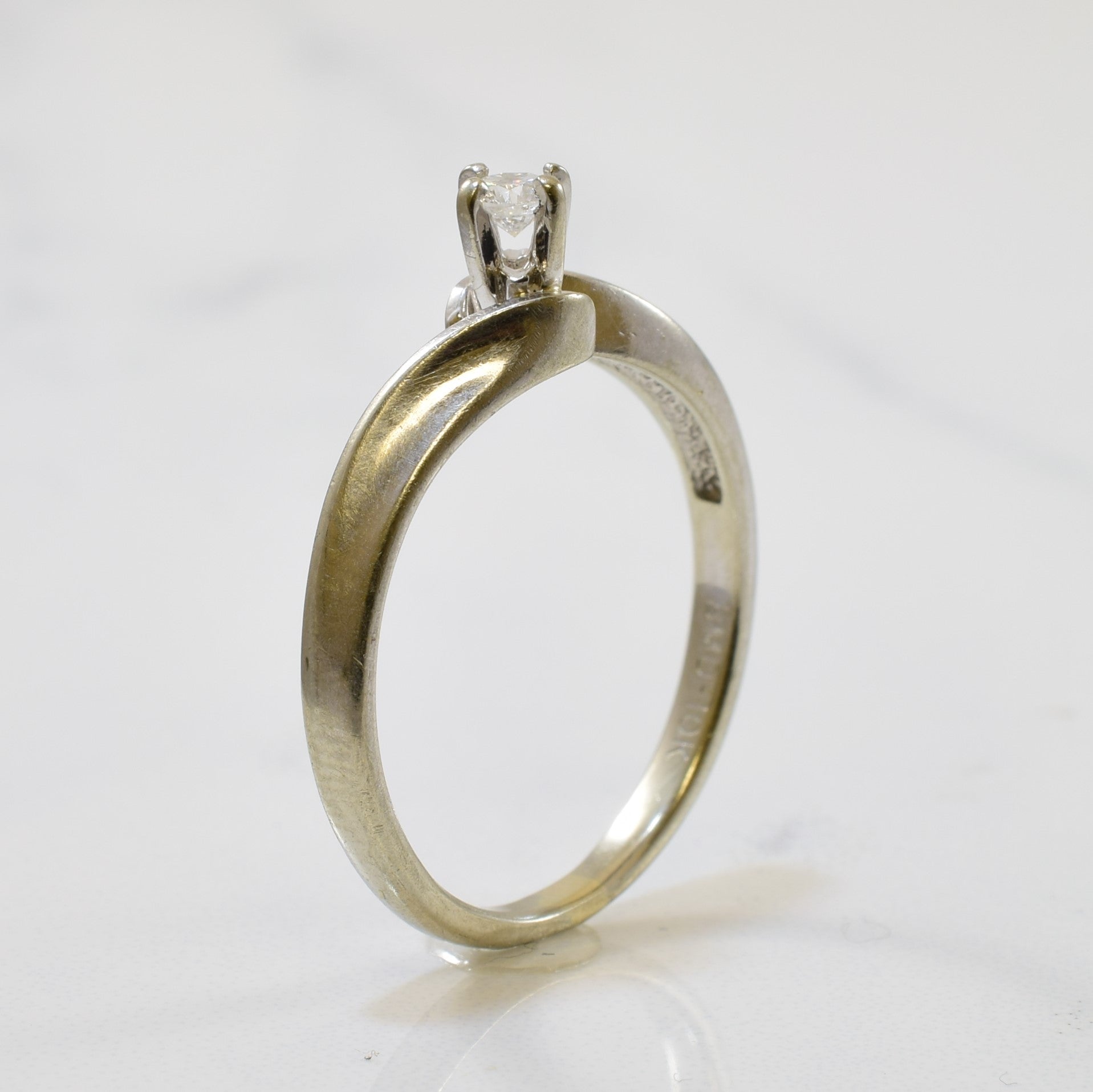 Solitaire Diamond Bypass Ring | 0.10ct | SZ 7 |