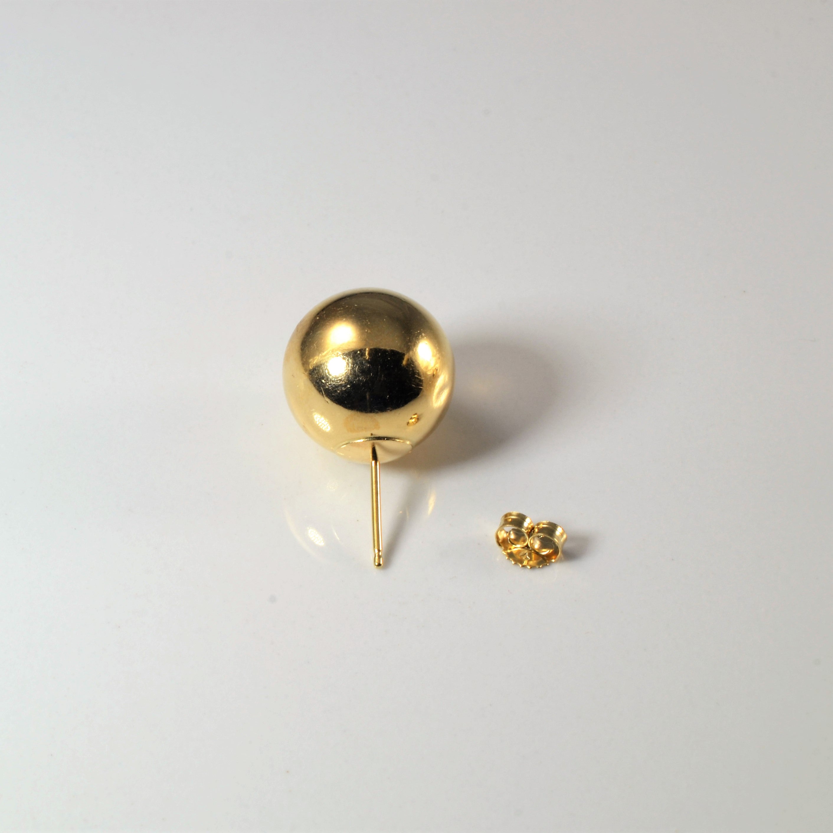 Yellow Gold Ball Stud Earrings |
