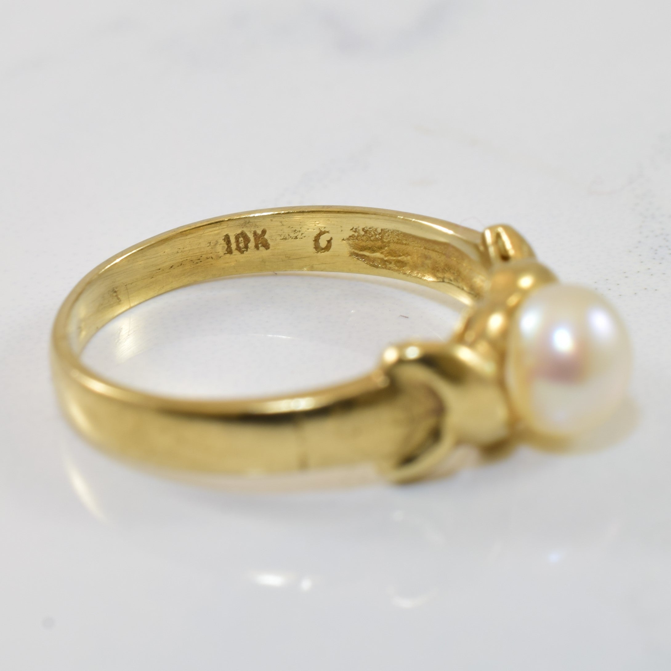 Twisted Solitaire Pearl Ring | 1.00ct | SZ 5 |