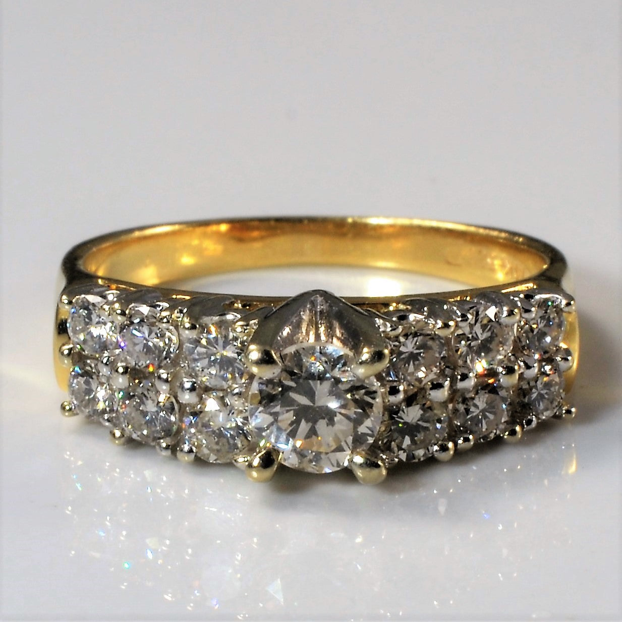 Double Row Diamond Engagement Ring | 0.75ctw | SZ 6 |