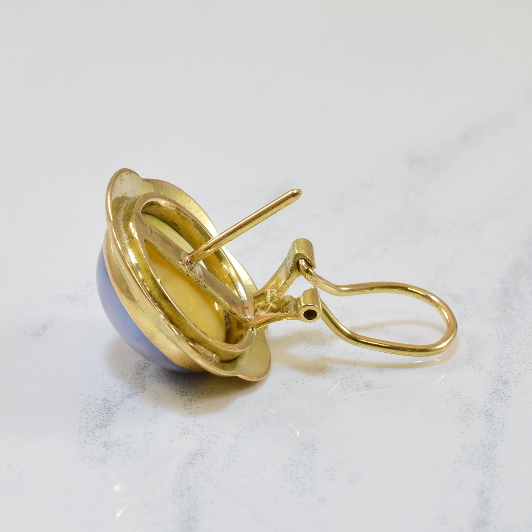 Button Mabe Pearl Earrings | 16.00ctw |