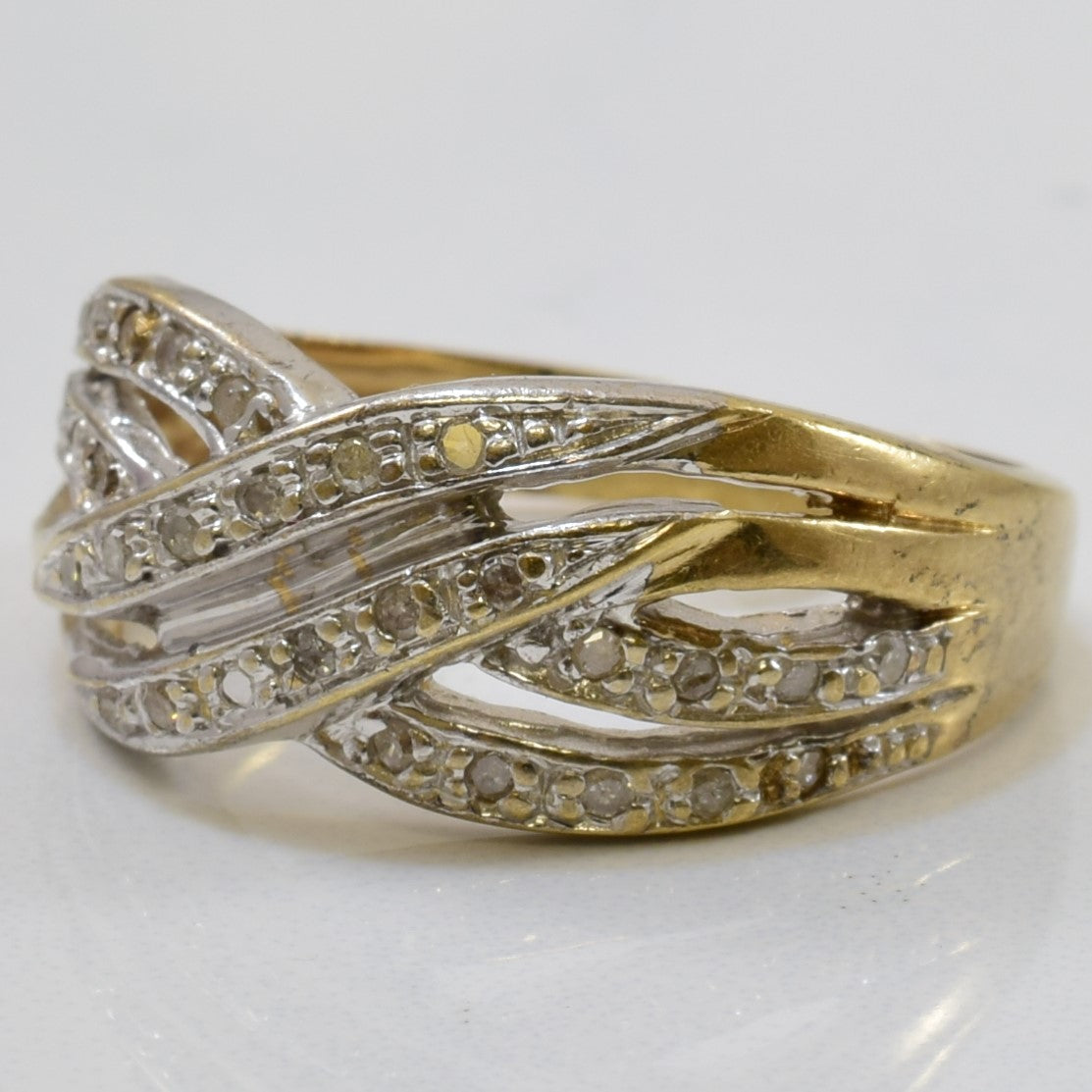 Diamond Crossover Ring | 0.10ctw | SZ 7.5 |