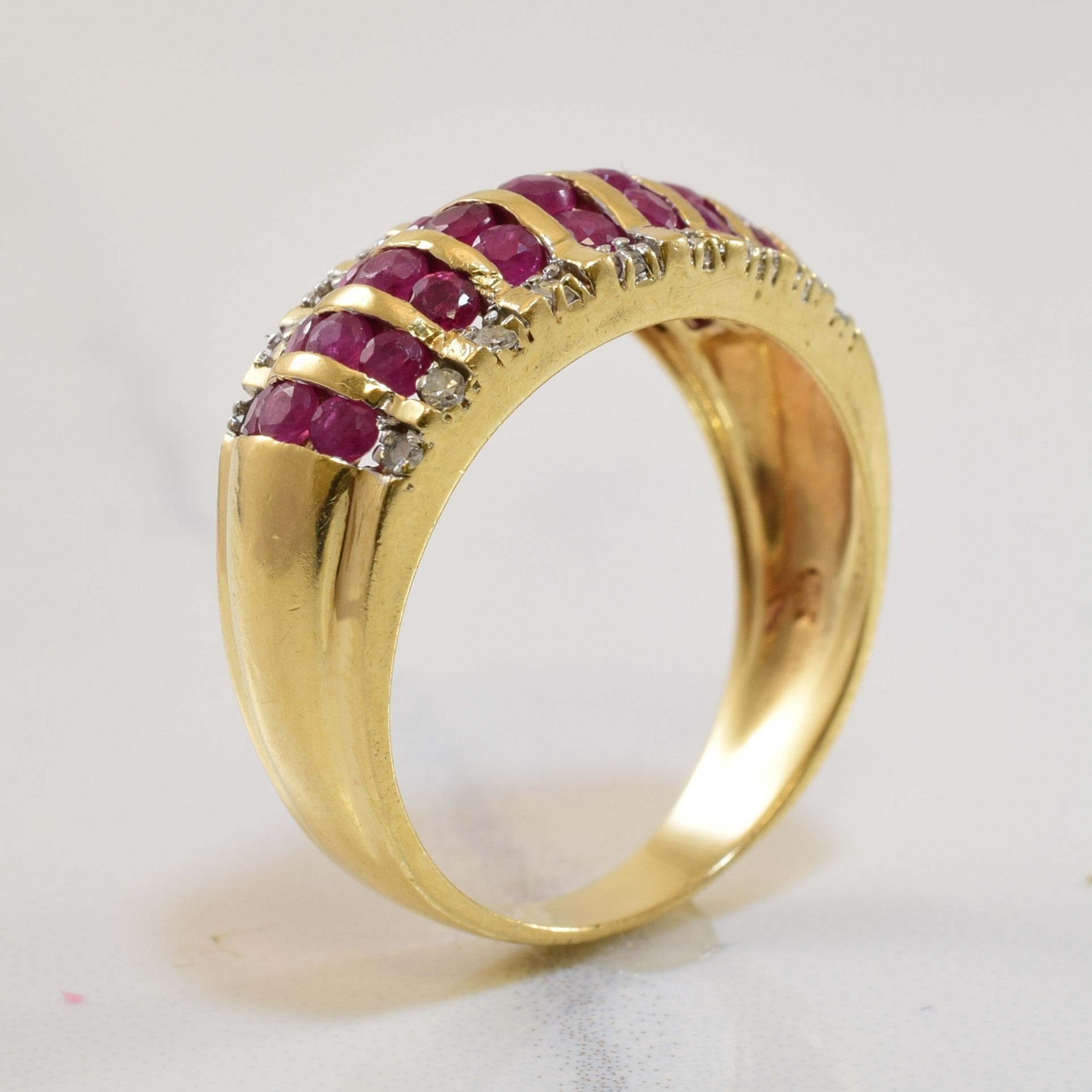 Ruby & Diamond Low Dome Ring | 1.08ctw, 0.09ctw | SZ 6.25 |