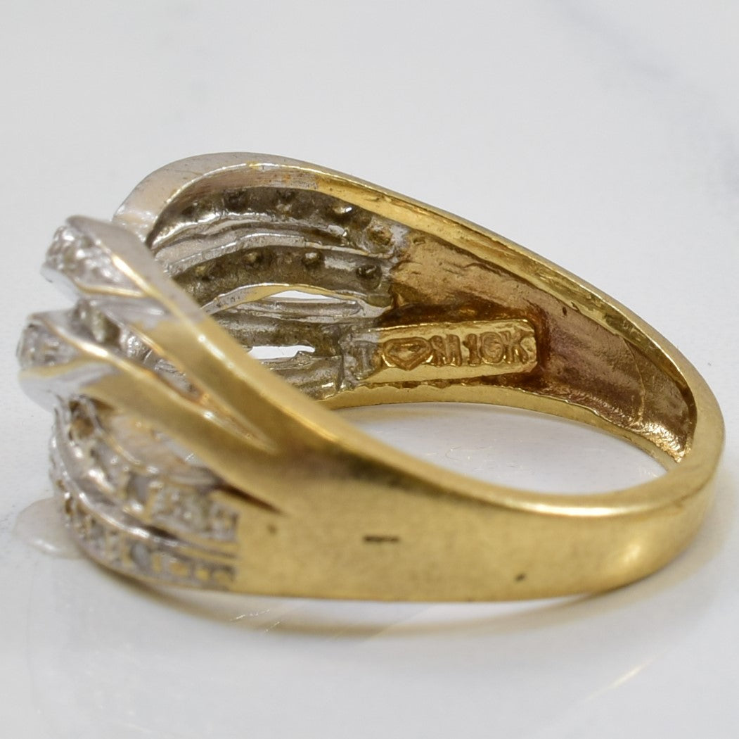Diamond Crossover Ring | 0.10ctw | SZ 7.5 |