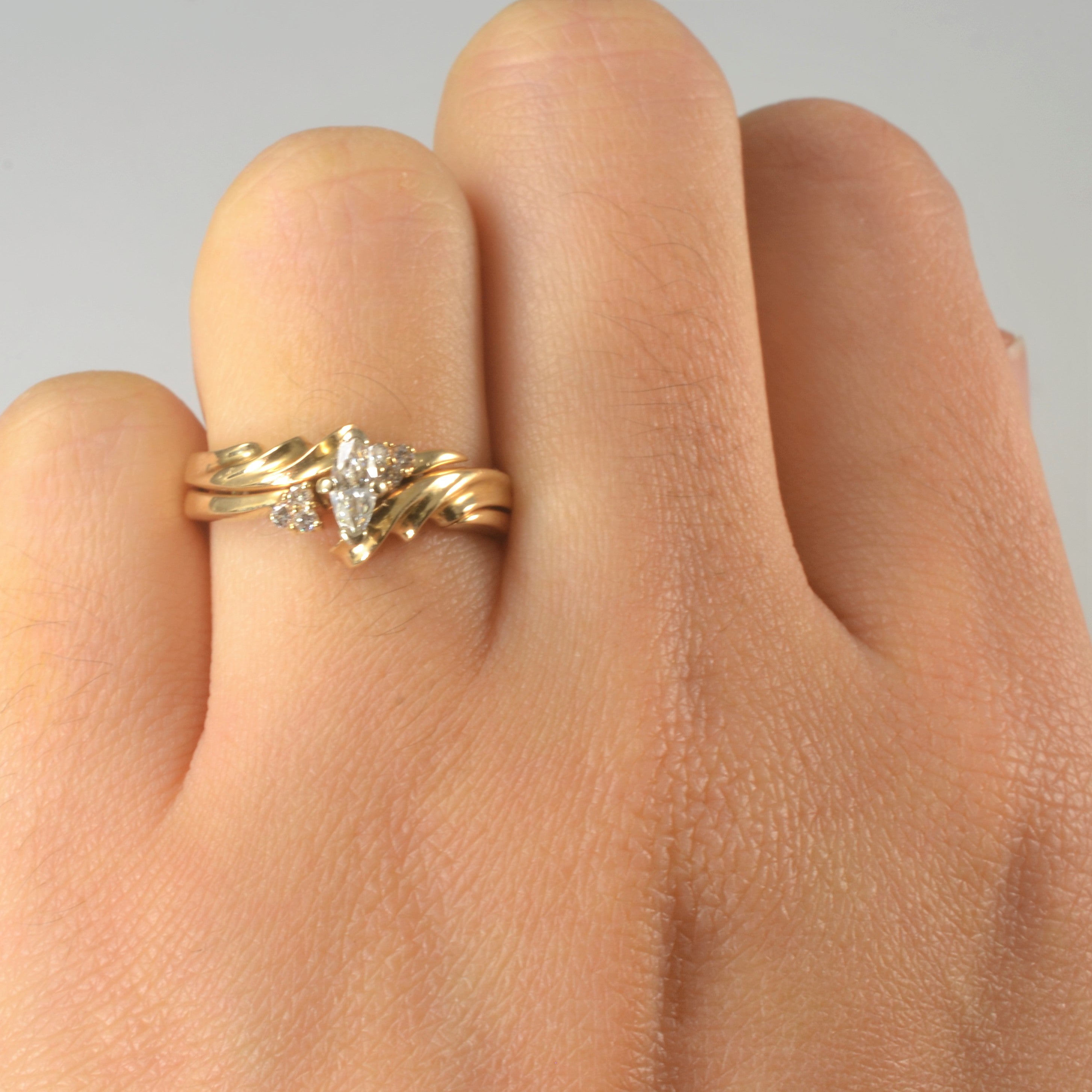 Marquise Diamond Soldered Set | 0.32ctw | SZ 5.5 |
