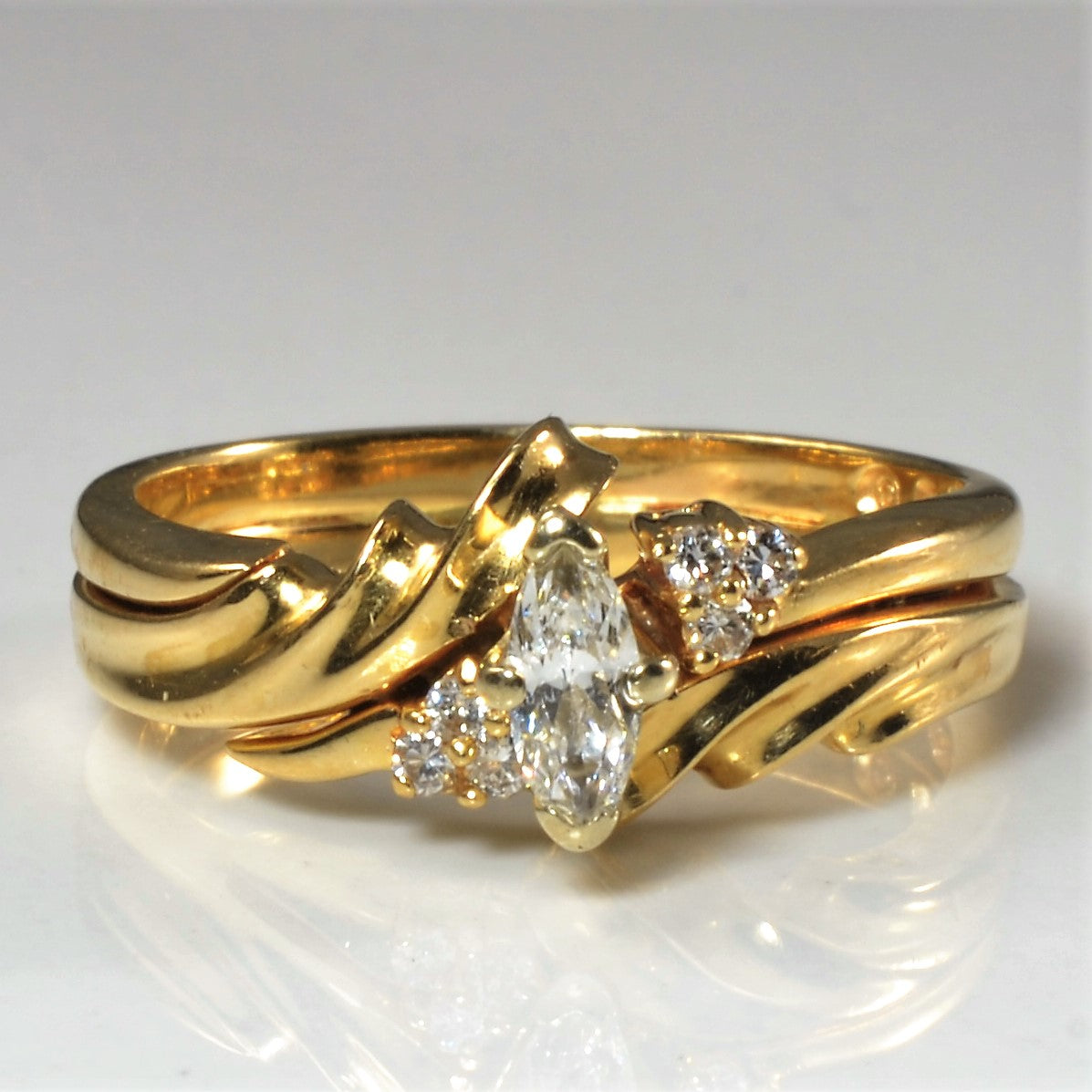 Marquise Diamond Soldered Set | 0.32ctw | SZ 5.5 |