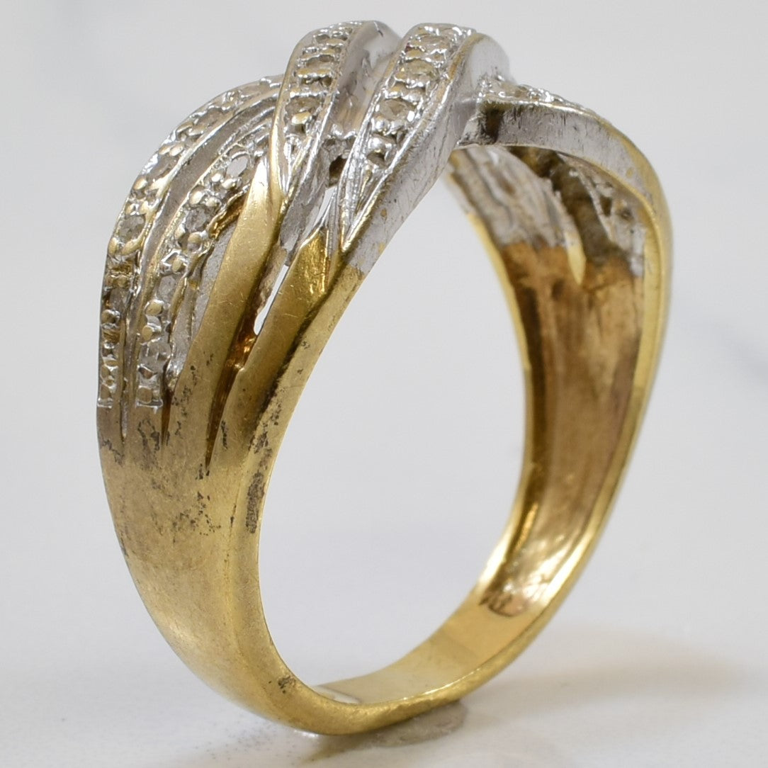 Diamond Crossover Ring | 0.10ctw | SZ 7.5 |
