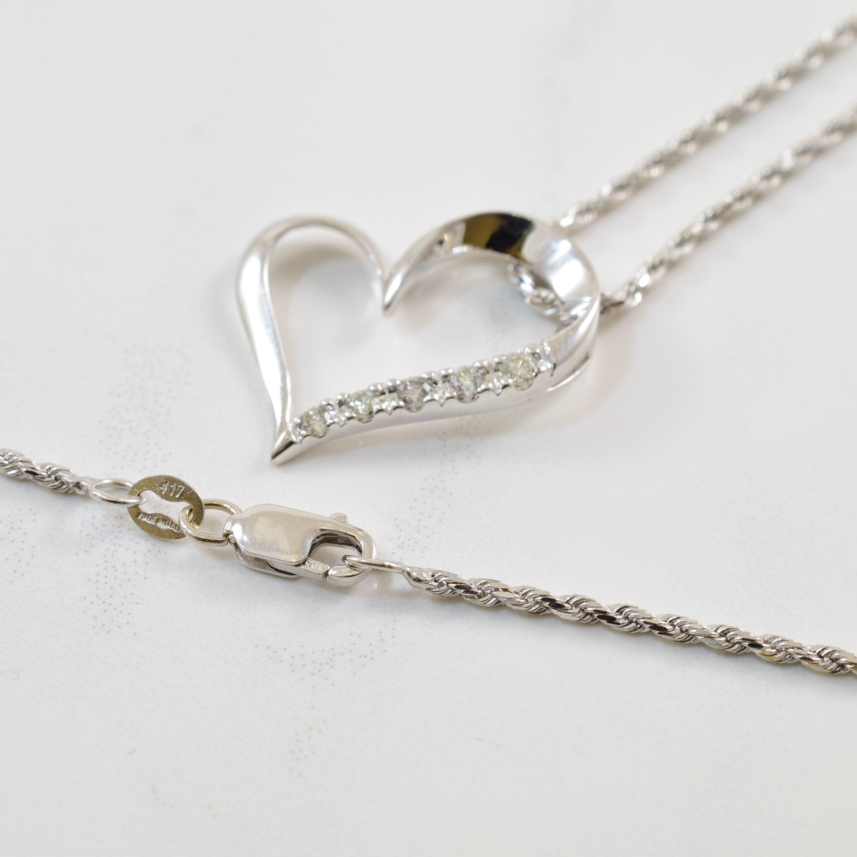 Diamond Heart Necklace | 0.10ctw | 18" |