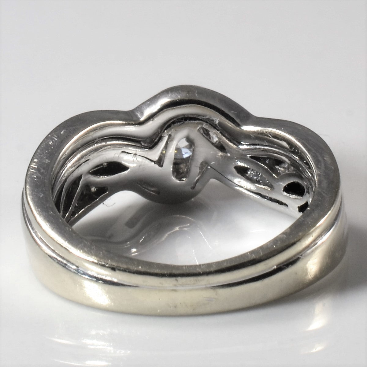 Soldered Bypass Diamond Wedding Ring Set | 0.55ctw | SZ 4.5 |