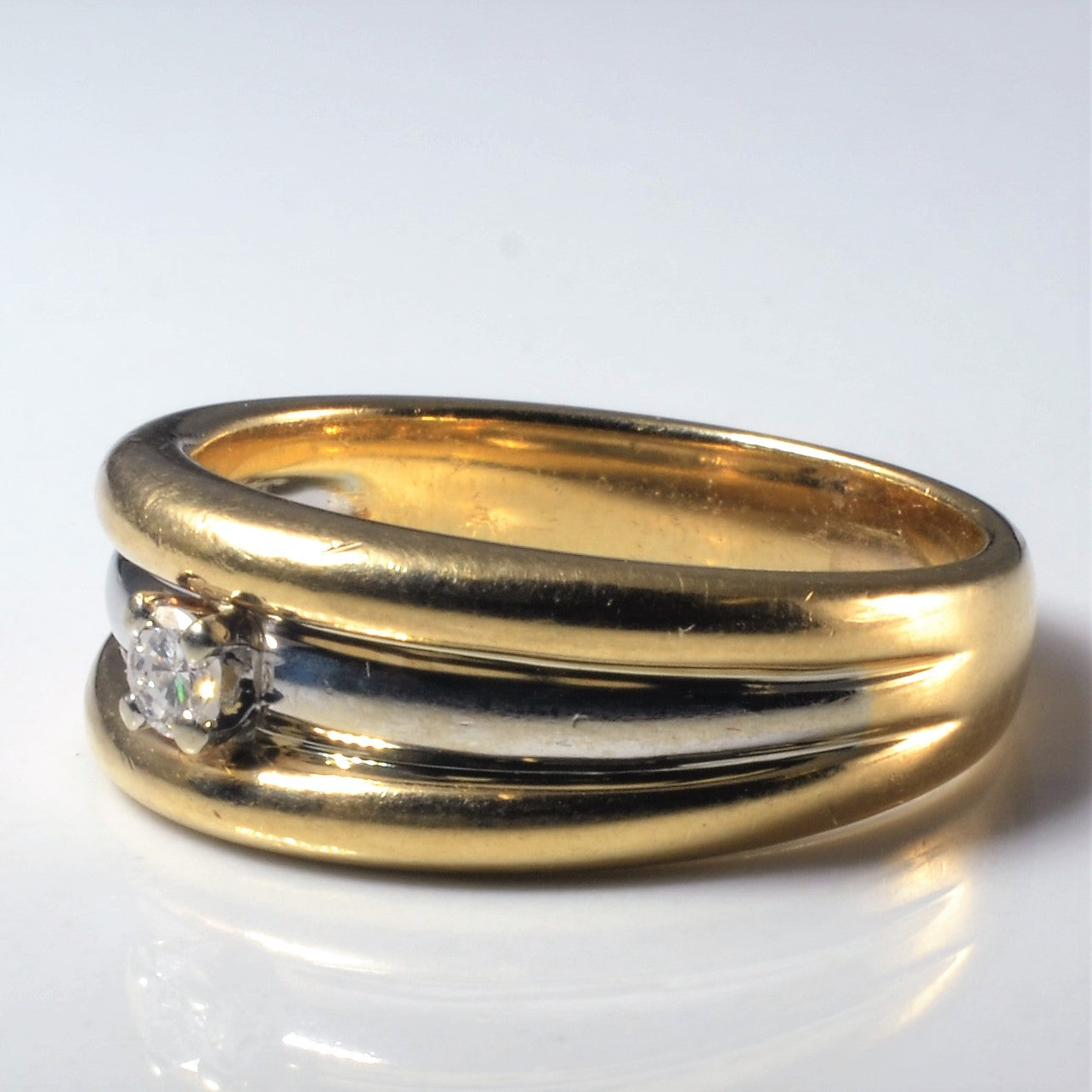 Two Tone Gold Diamond Ring | 0.08ct | SZ 8 |