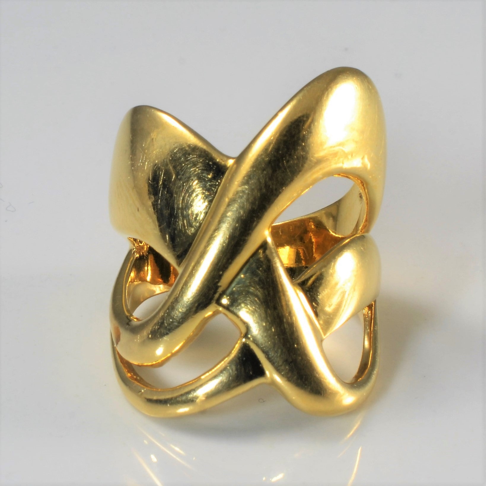 Abstract Bypass Wide Gold Ring | SZ 5.75 |