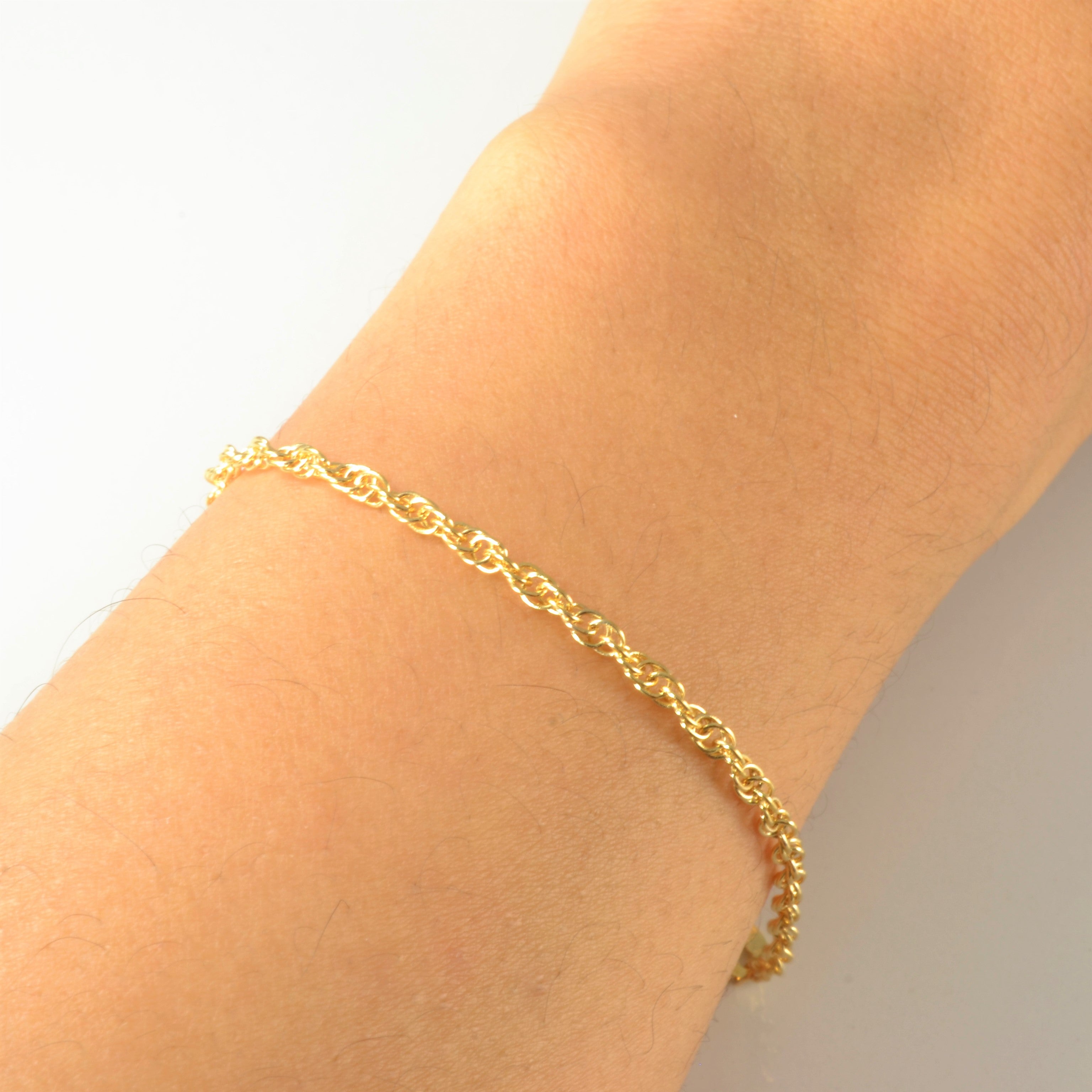 Singapore Chain Gold Bracelet | 7''|