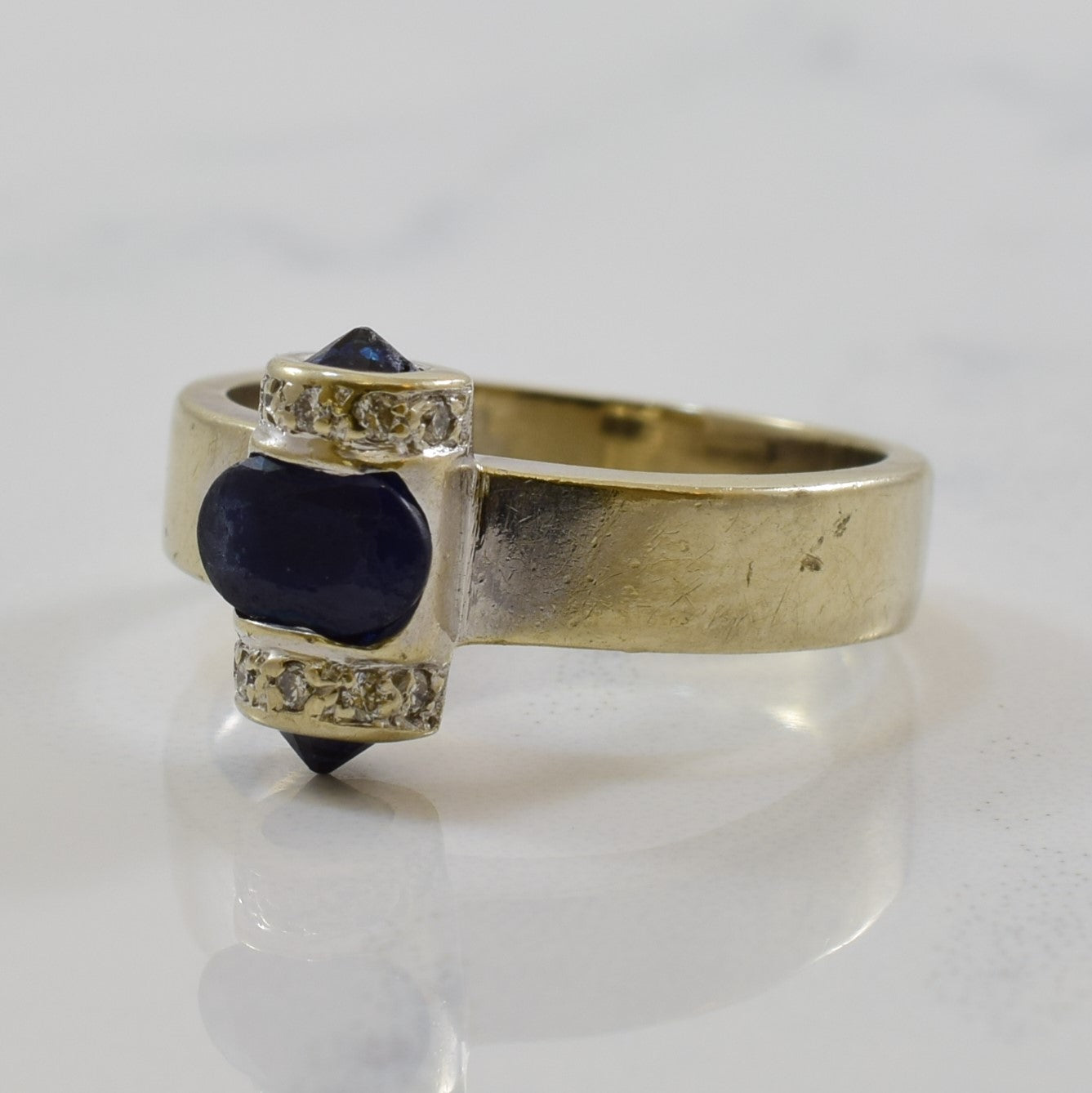 East West Sapphire & Diamond Ring | 0.70ctw, 0.05ctw | SZ 4.5 |