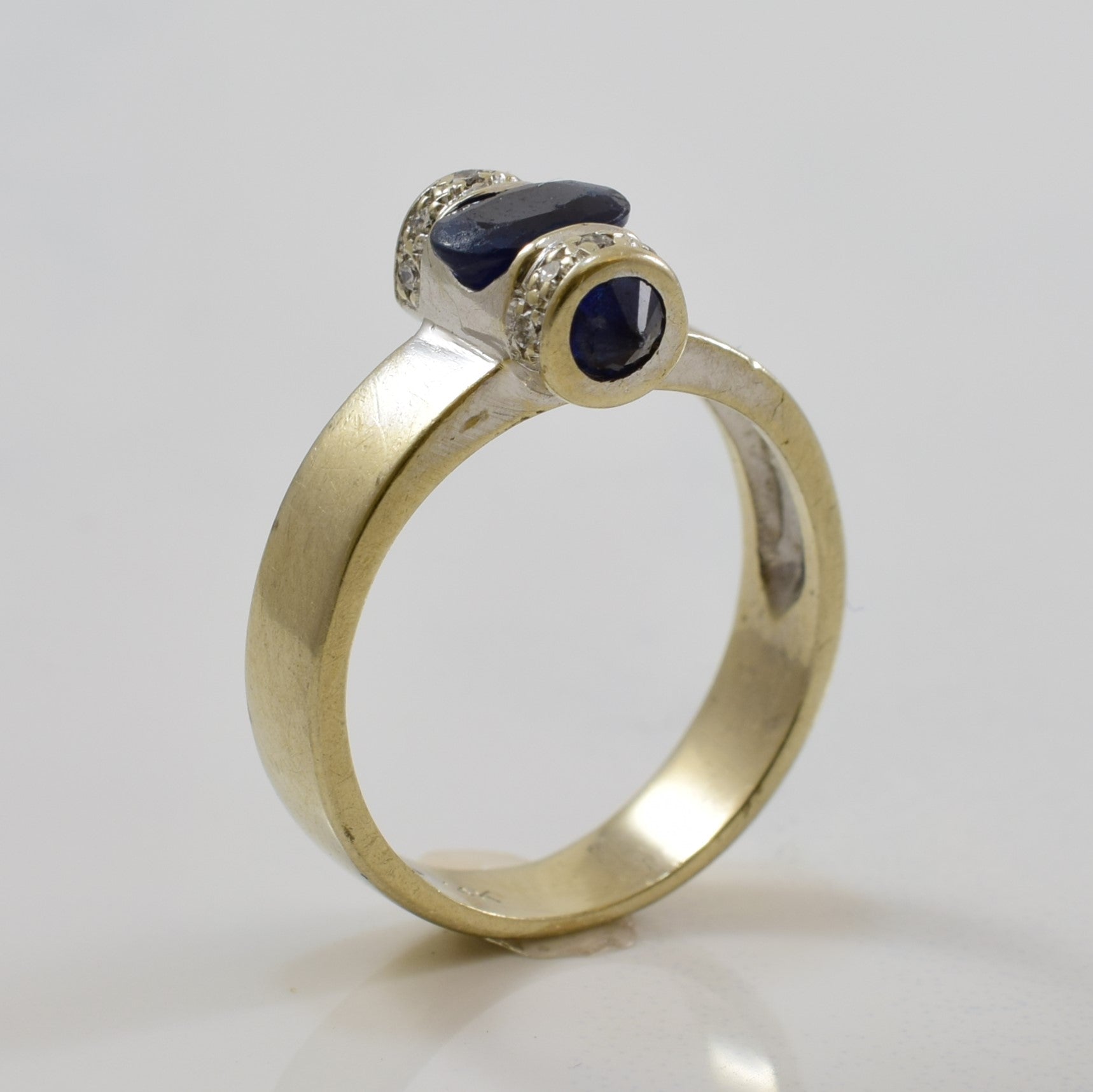East West Sapphire & Diamond Ring | 0.70ctw, 0.05ctw | SZ 4.5 |