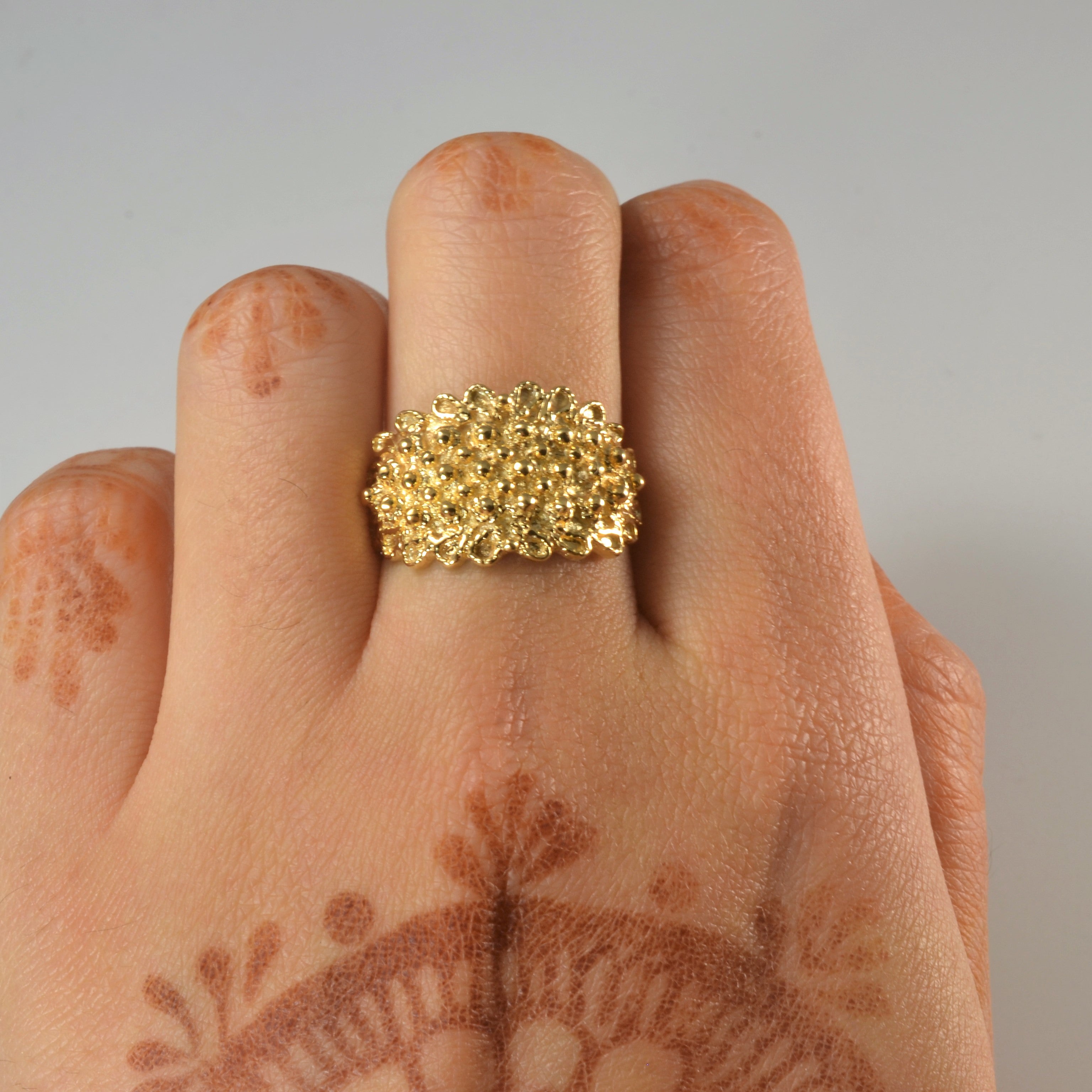 Reticulated Wide Gold Ring | SZ 7.25 |