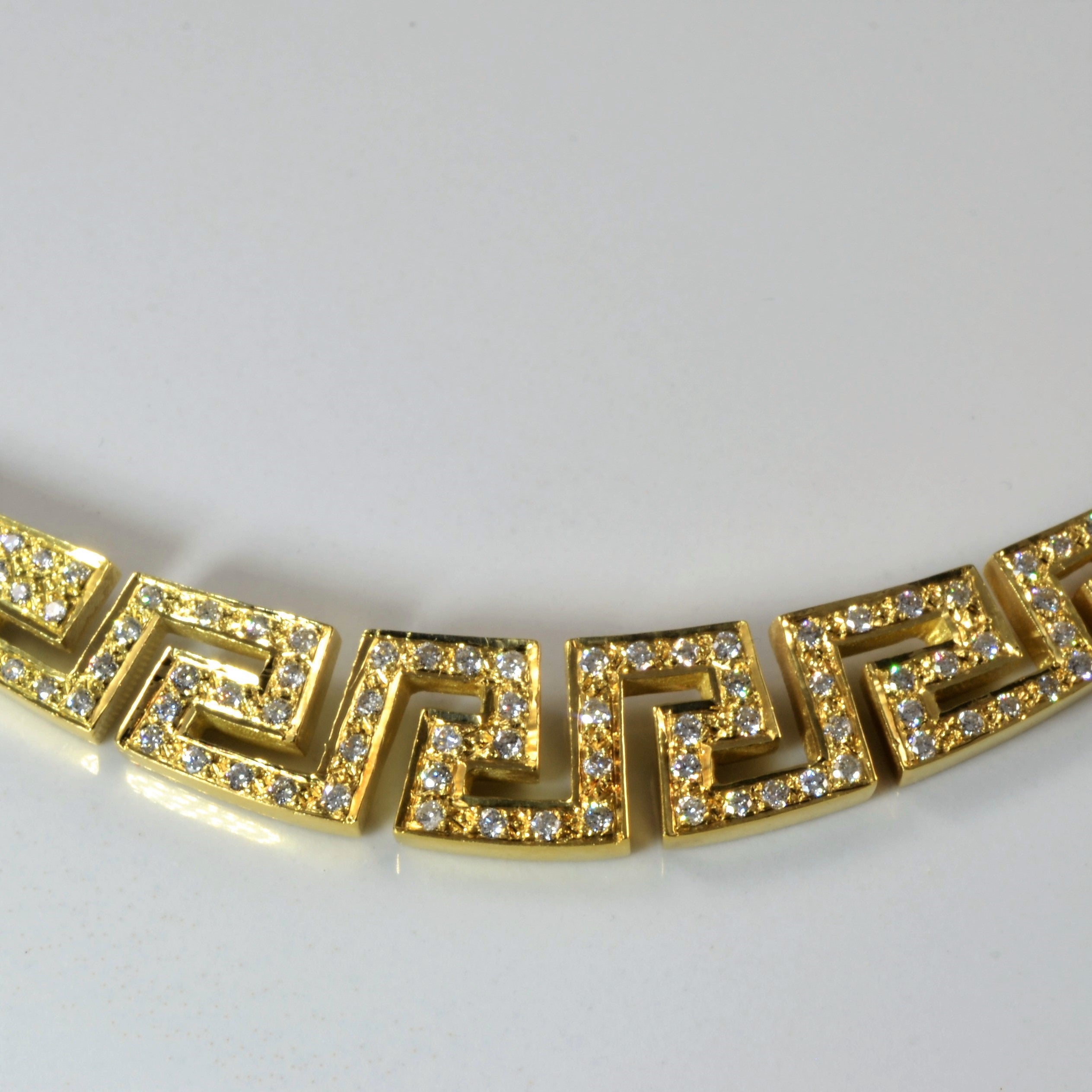 Geometric Diamond Collar 18k Gold Necklace | 0.95ctw | 17" |