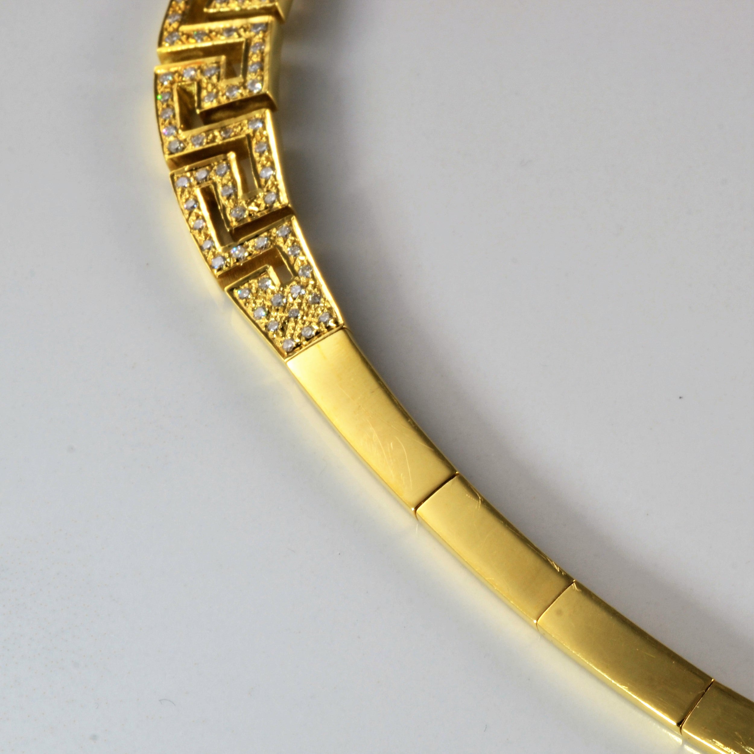 Geometric Diamond Collar 18k Gold Necklace | 0.95ctw | 17" |