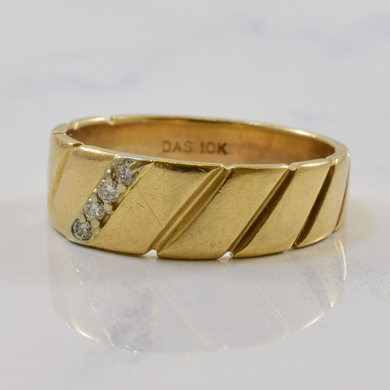 Twisted Four Stone Diamond Ring | 0.08ctw | SZ 9.25 |