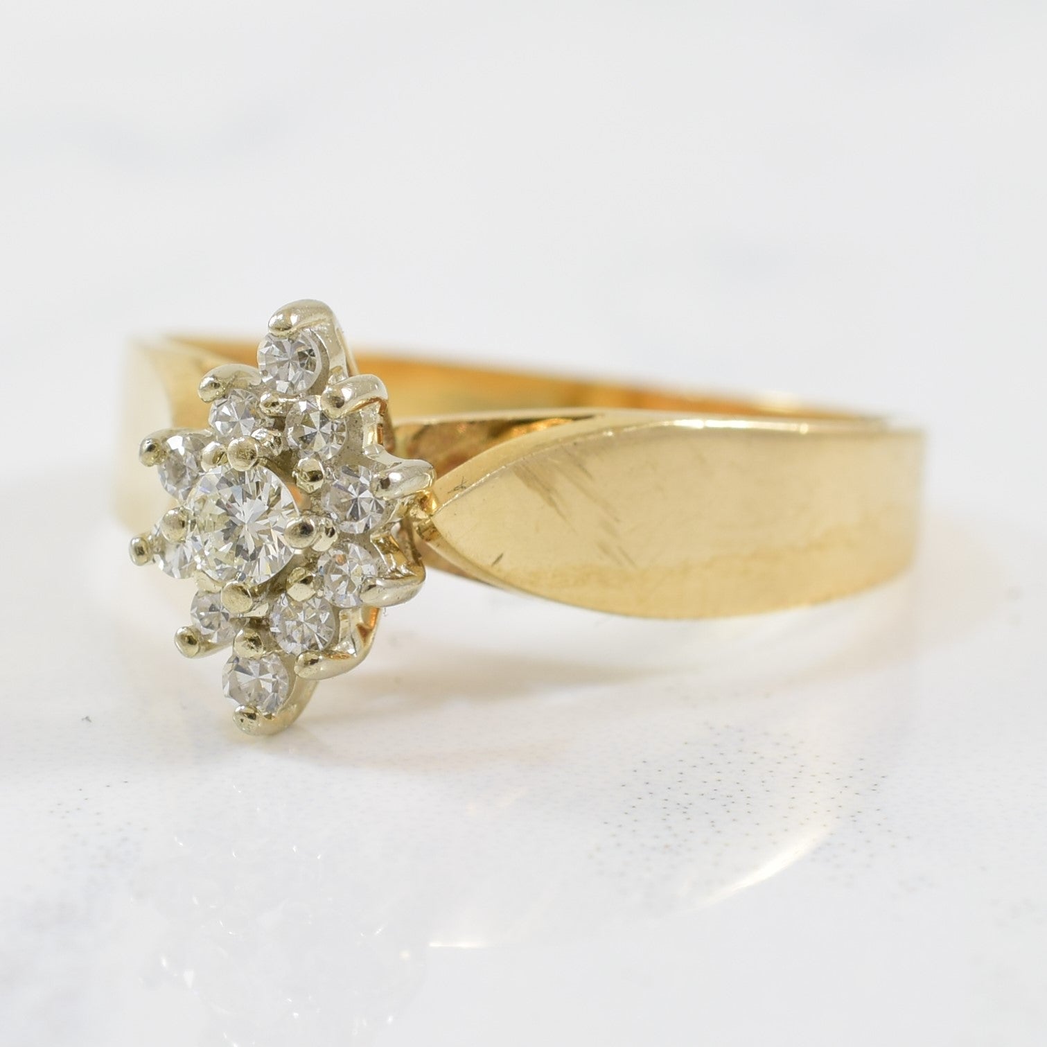 Diamond Cluster Engagement Ring | 0.15ctw | SZ 7.25 |