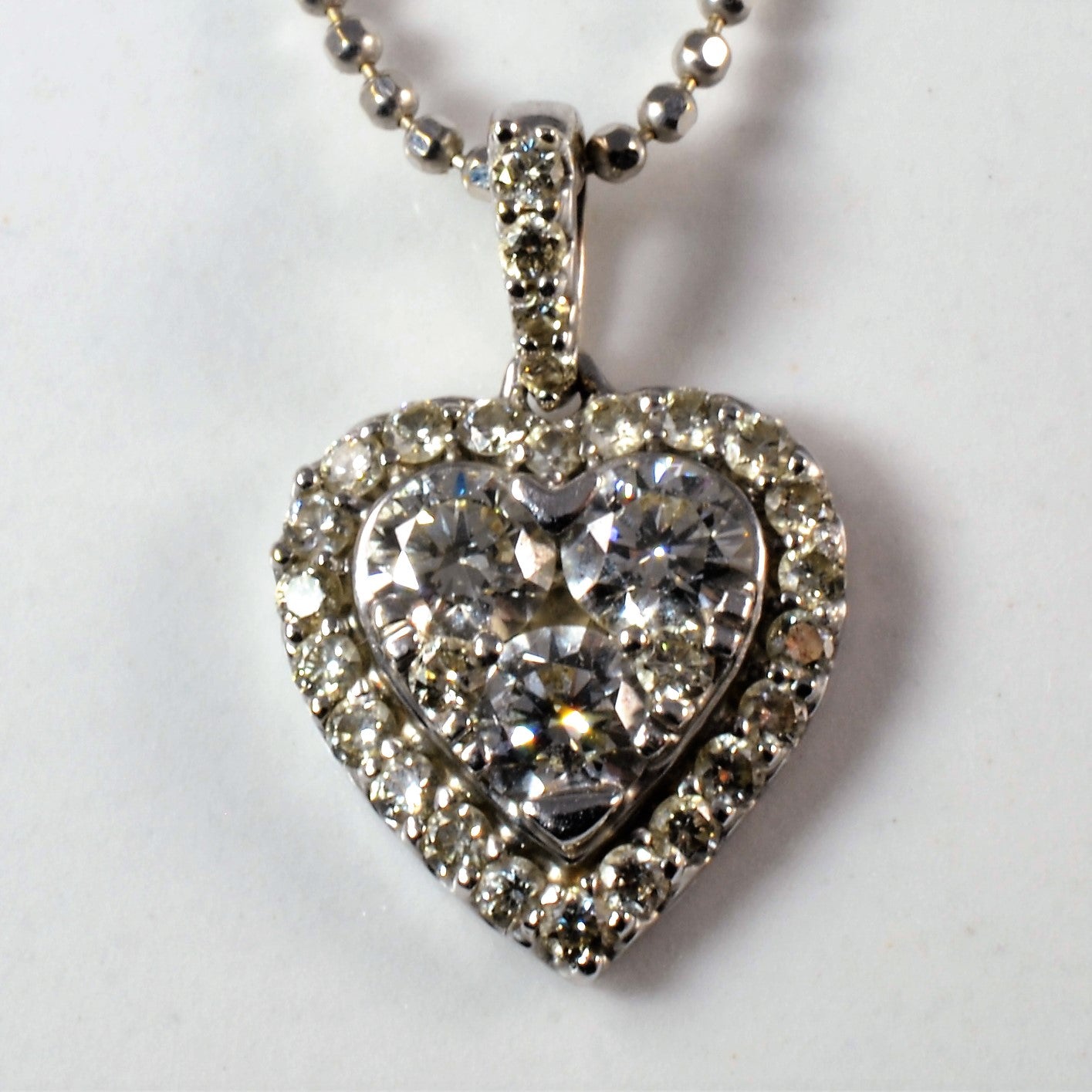 Cluster Diamond Heart Necklace | 0.36ctw | 20" |