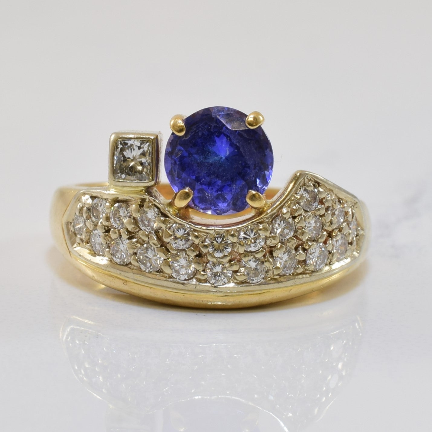 Tanzanite & Diamond Cocktail Ring | 1.00ct, 0.51ctw | SZ 5.5 |