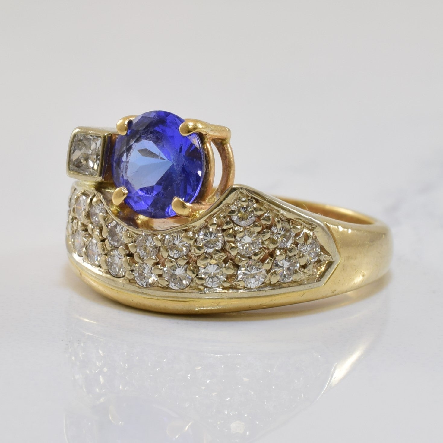 Tanzanite & Diamond Cocktail Ring | 1.00ct, 0.51ctw | SZ 5.5 |